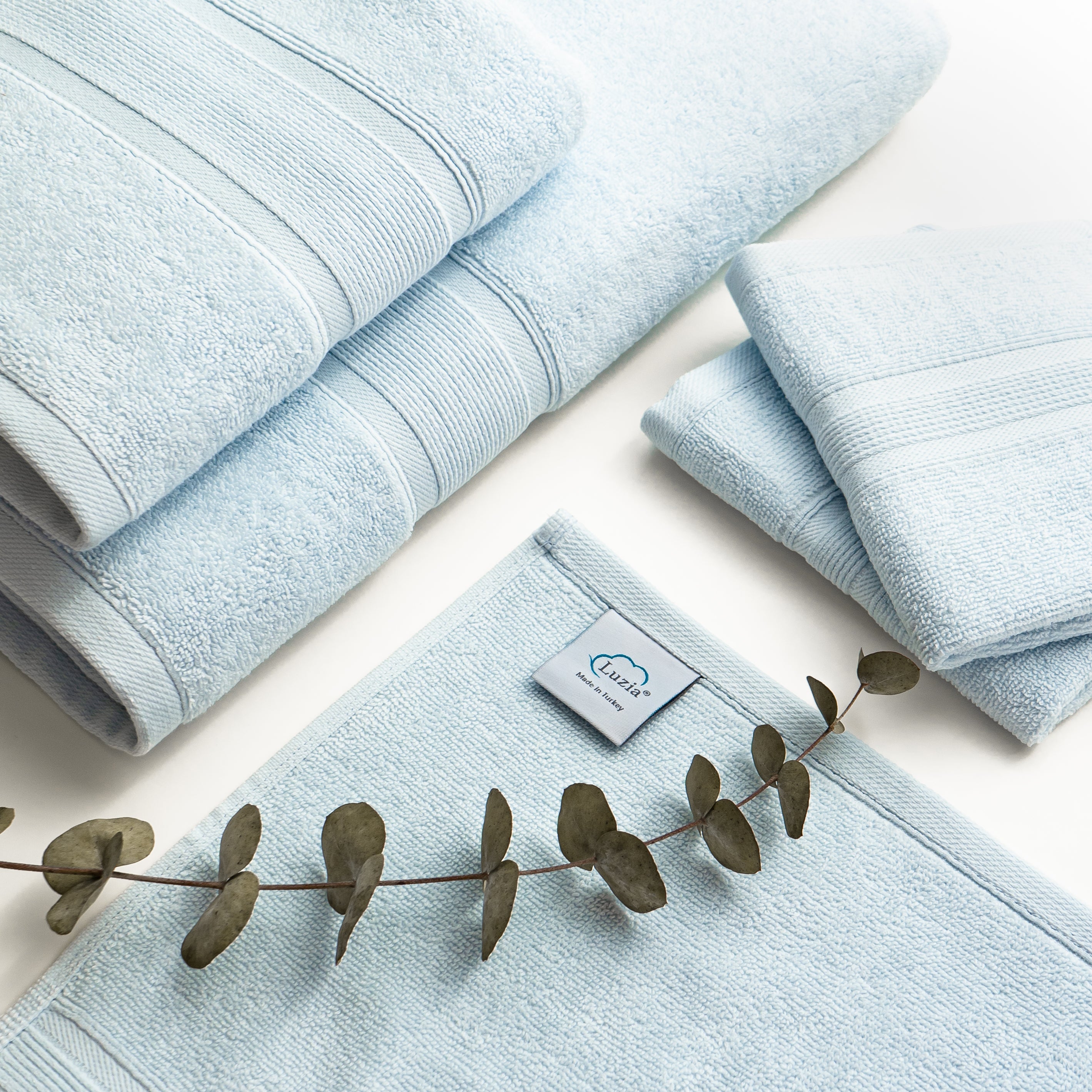 Premium Turkish Cotton Light Blue Towels