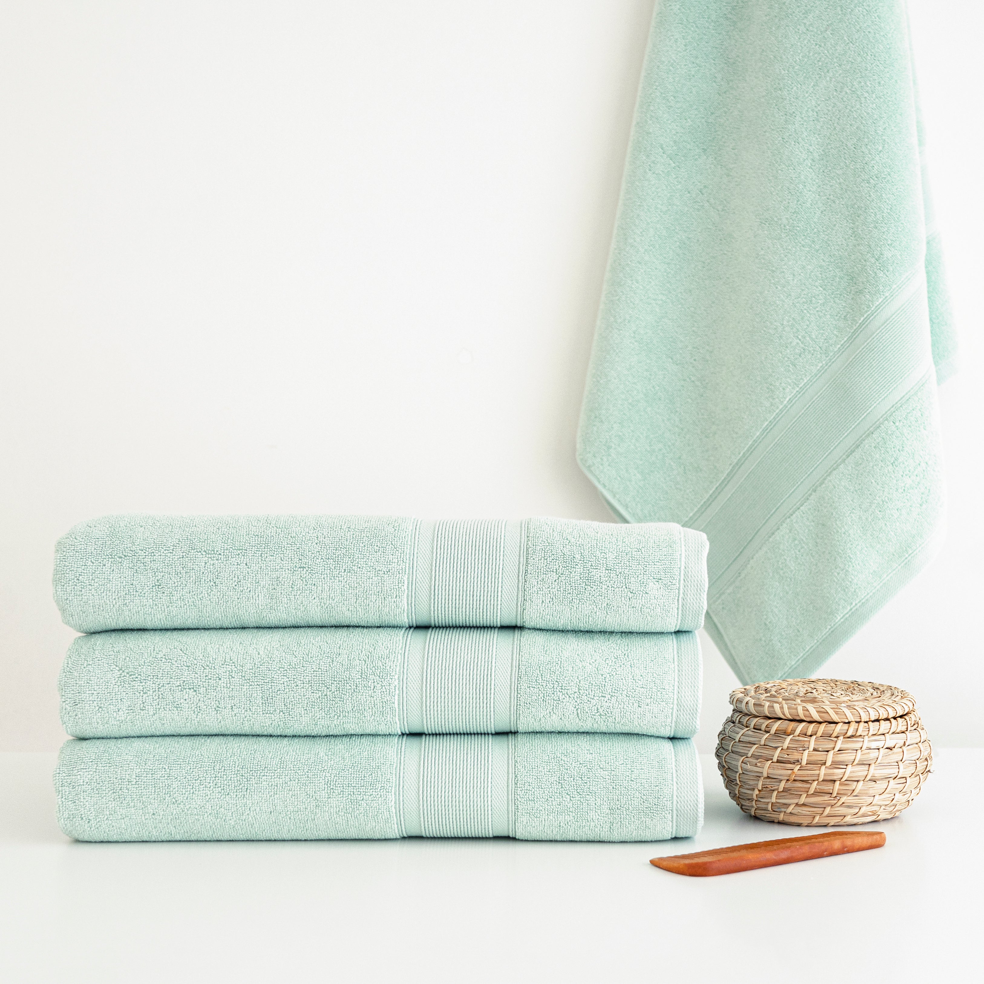 Premium Turkish Cotton Glacier (Aqua or Mint) Green Towels