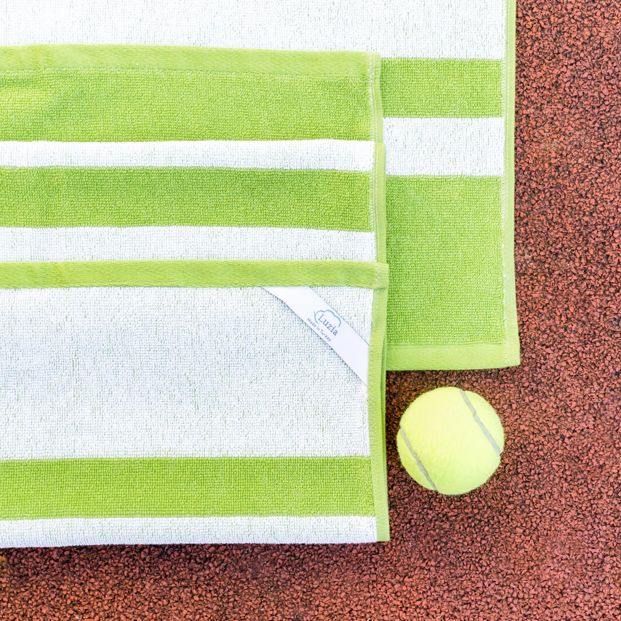Striped Workout Towel in Green-Luzia