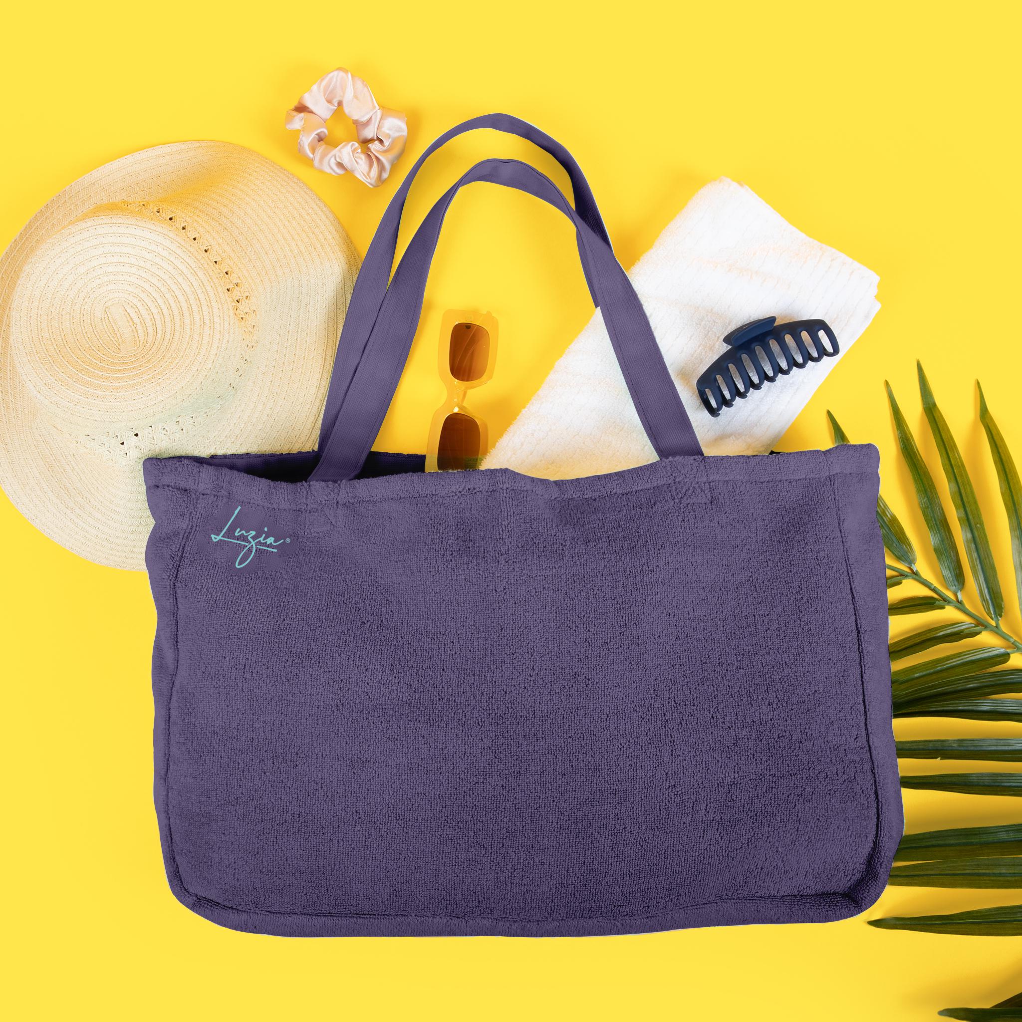 Beach, Pool and Yoga Tote Bag - Navy Blue-Luzia