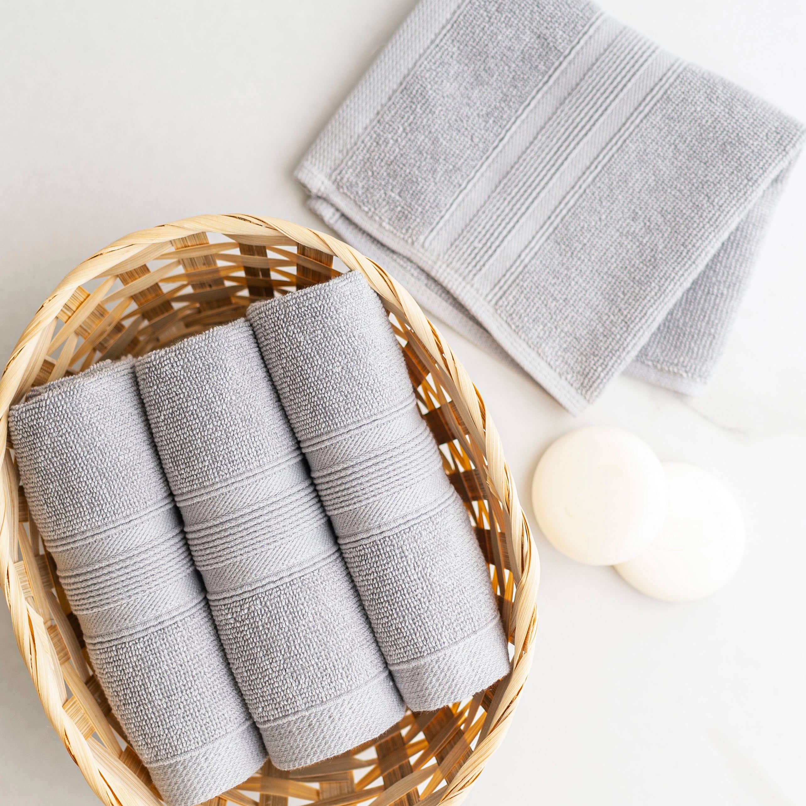 Premium Turkish Cotton Light Grey Towels