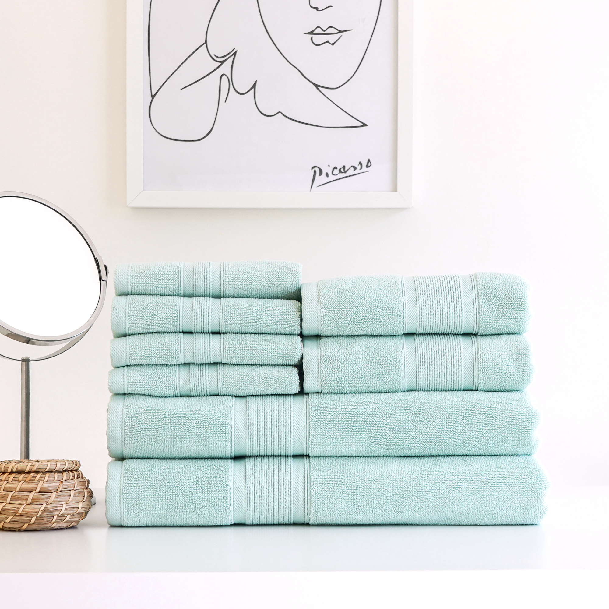 Premium Turkish Cotton Glacier (Aqua or Mint) Green Towels