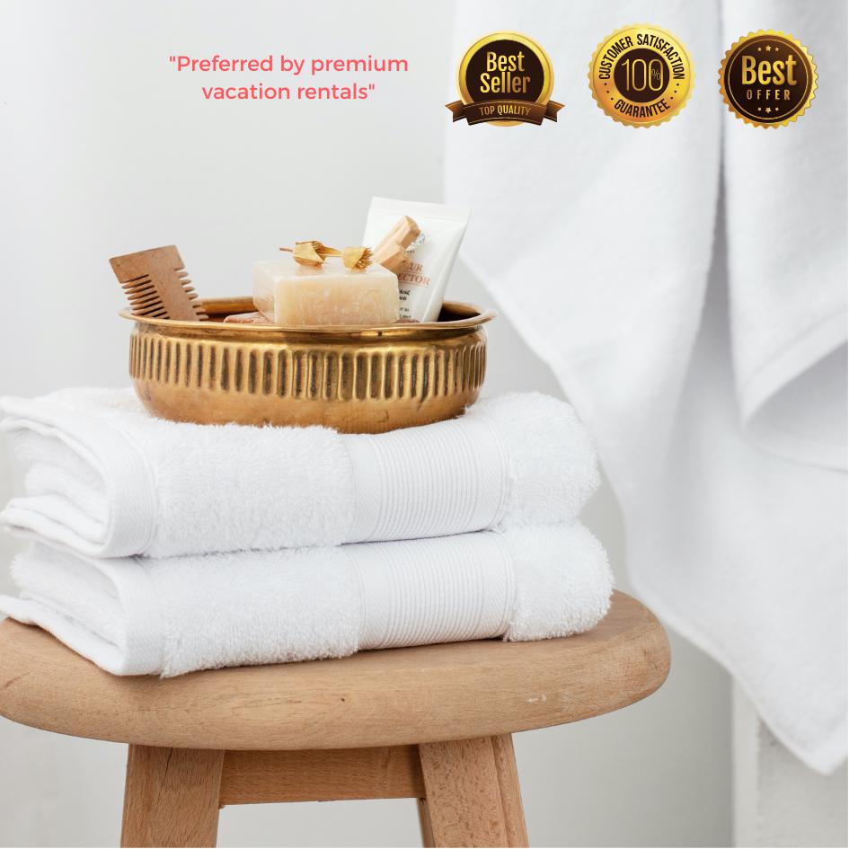 Premium Turkish Cotton White Towels-Luzia