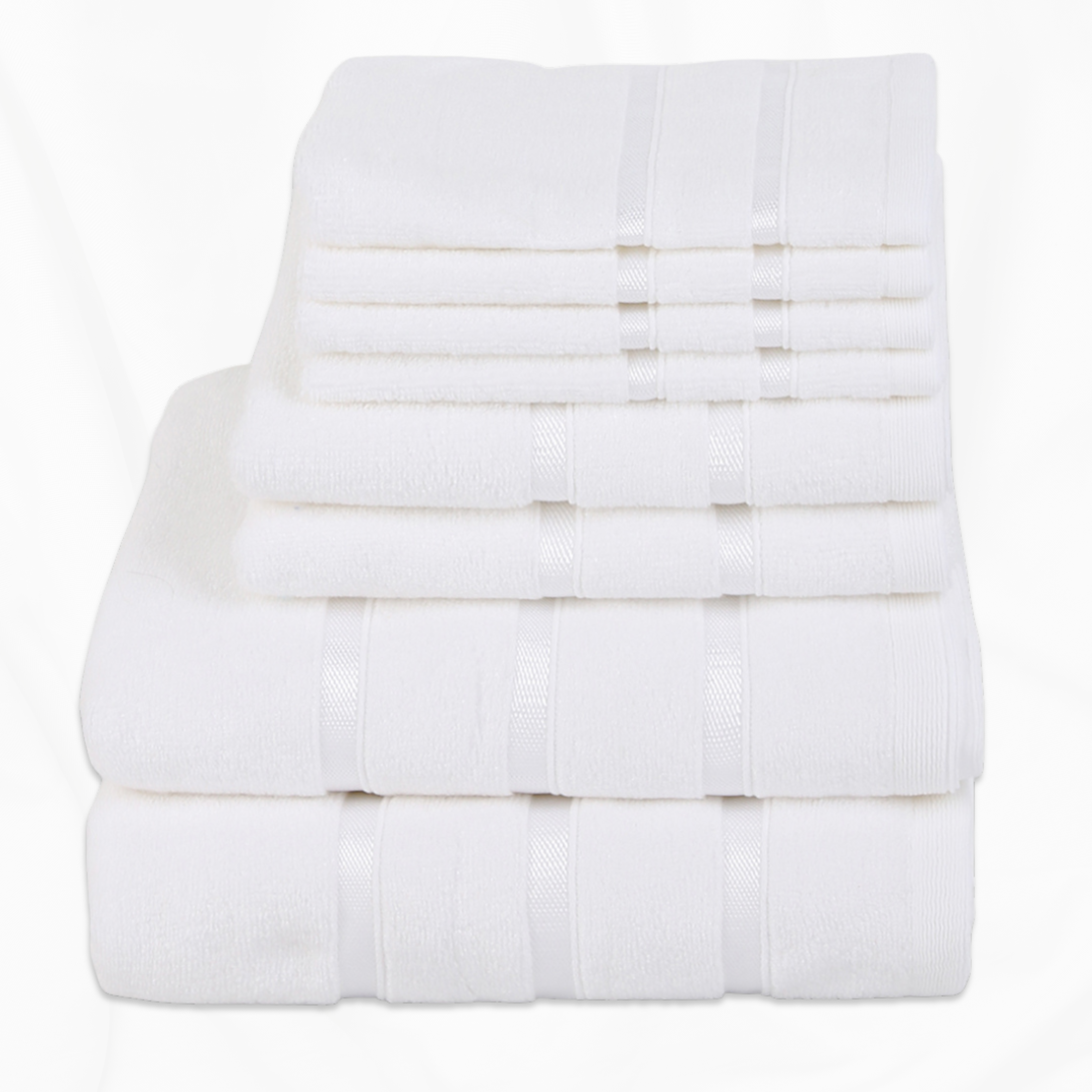 Luzia Bamboo 8-Piece Towel Set – Pure Cloud – Soft Elements Series (500 GSM) | Silky Soft Breathable Comfort Everyday Luxury