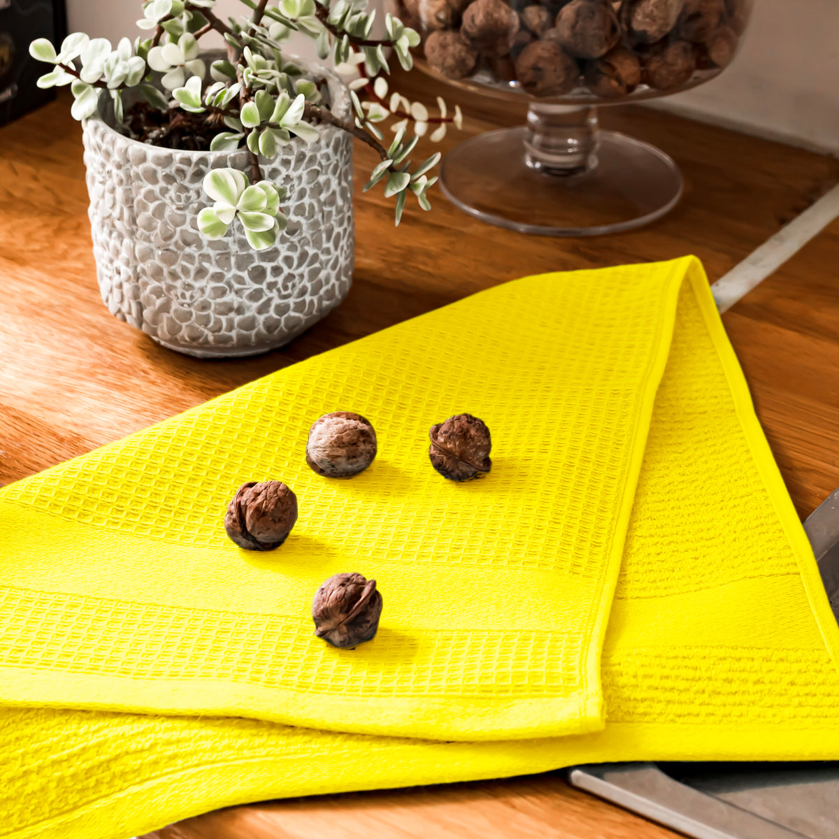 Premium Yellow Kitchen Towels, Set of 3