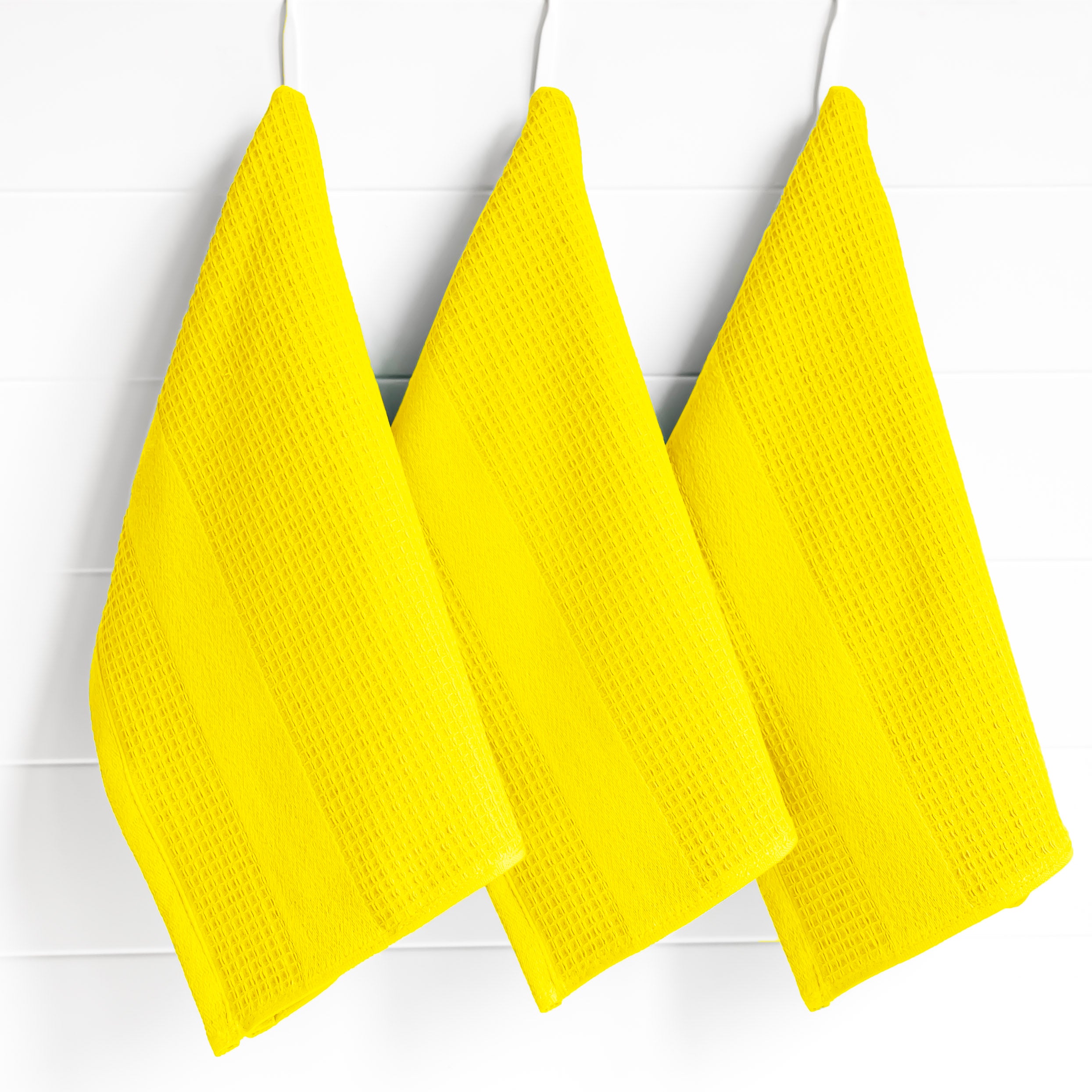 Premium Kitchen Towels in Yellow, Set of 3
