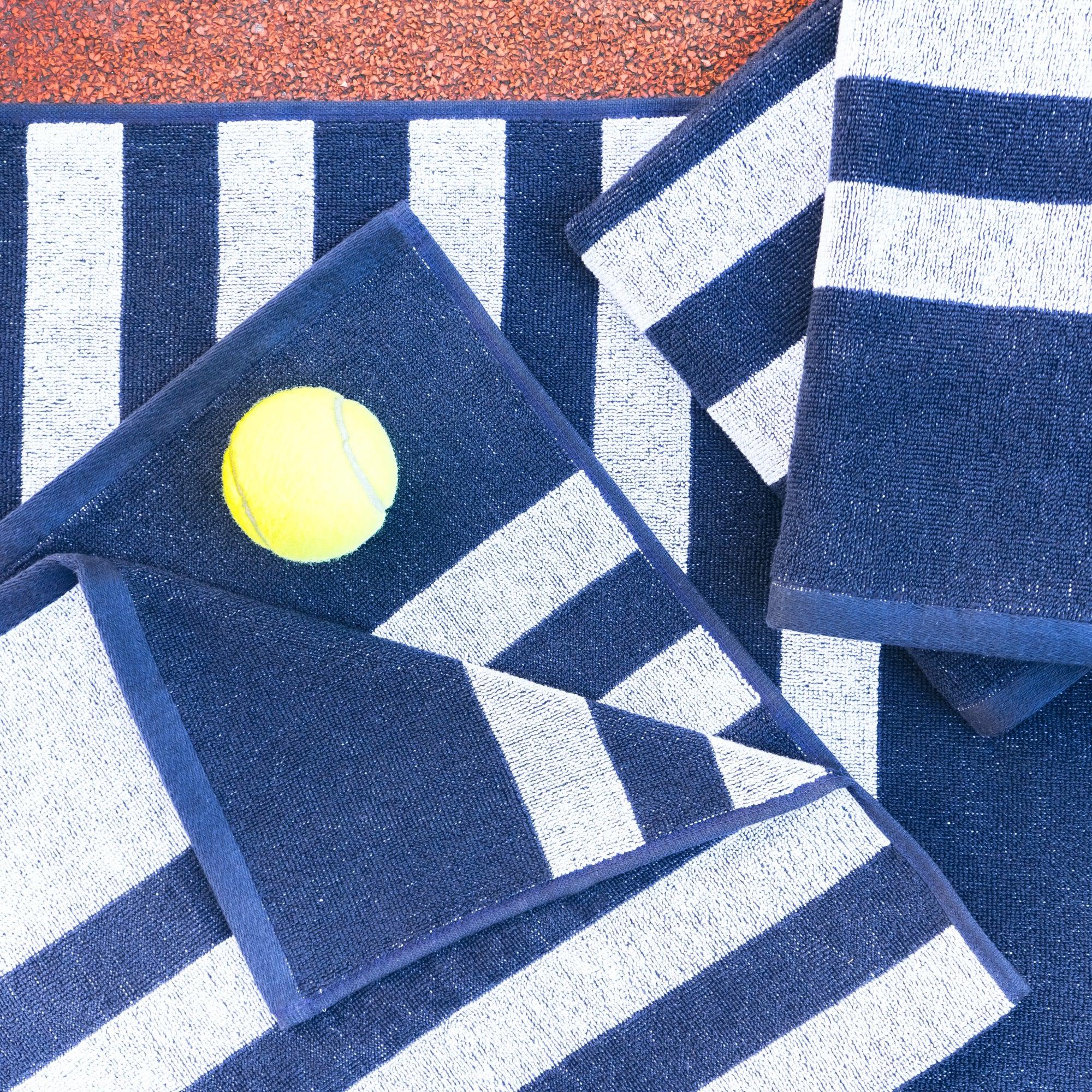Striped Workout Towel in Blue-Luzia