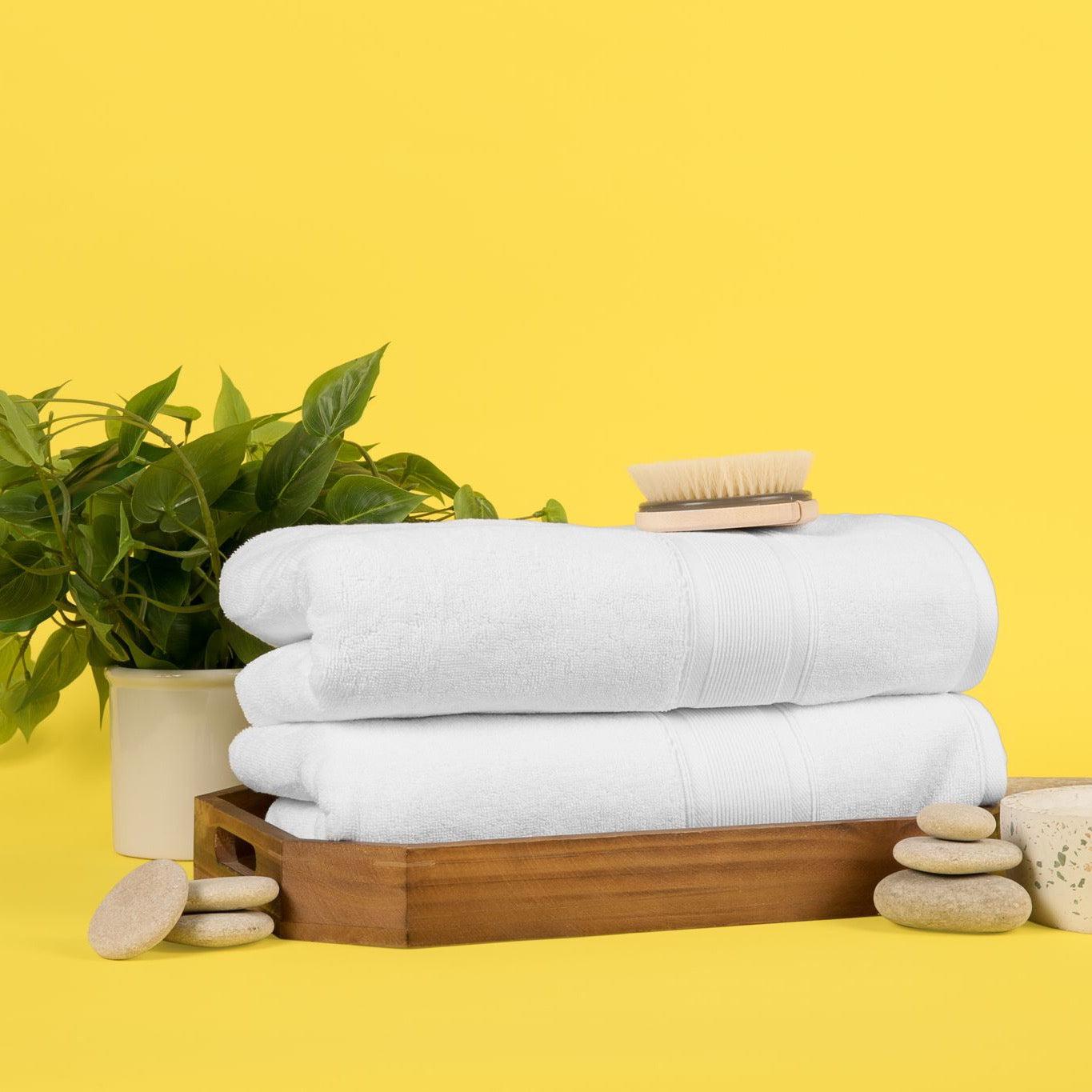 Premium Turkish Cotton White Towels-Luzia