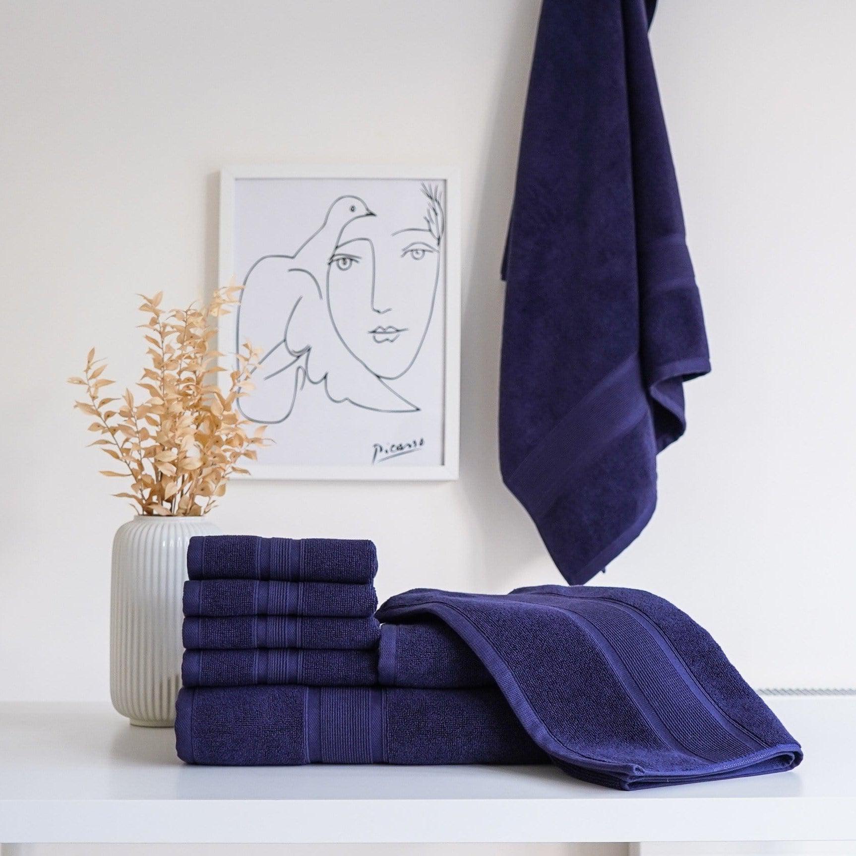Luzia Navy Blue Towel Set 8 Piece