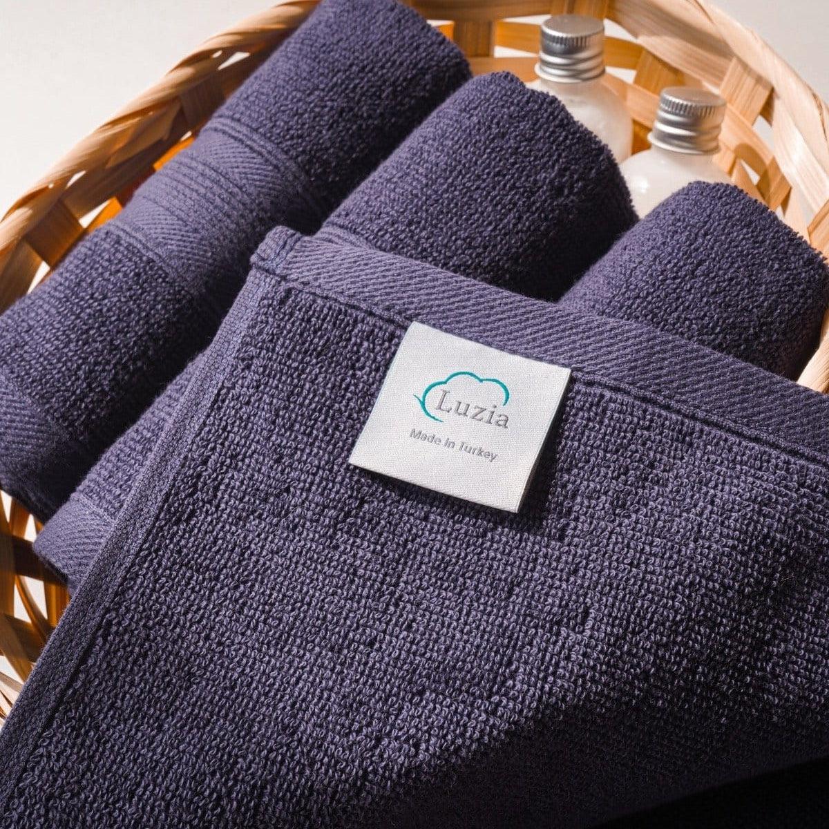 Luzia Navy Blue Washcloth in Basket