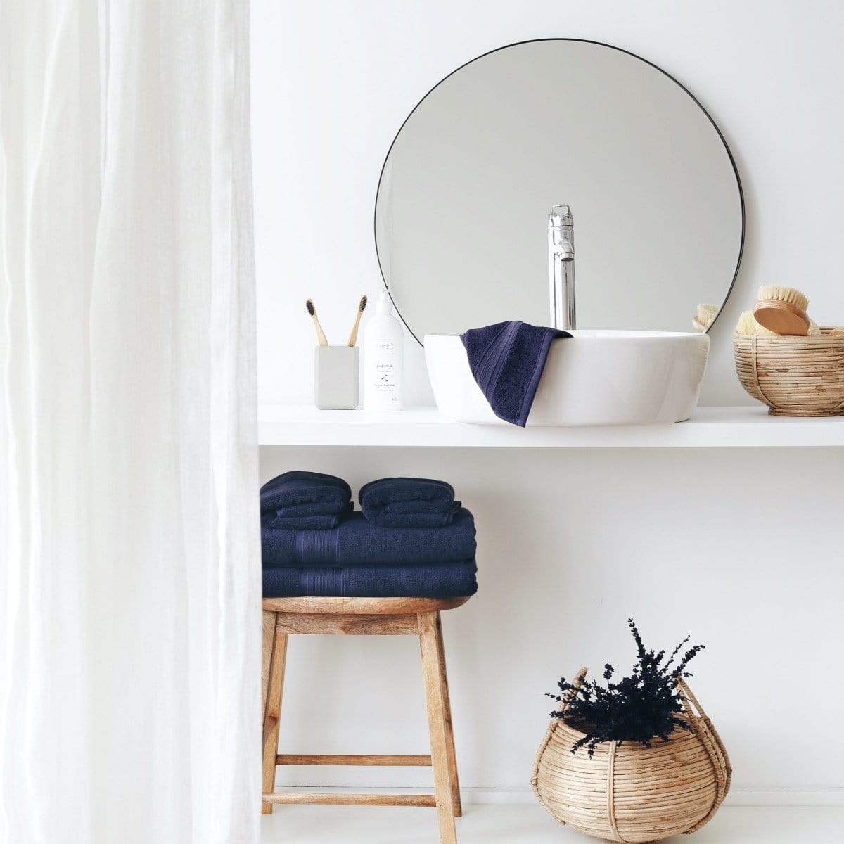 Luzia Navy Blue Towel Set 8 Piece