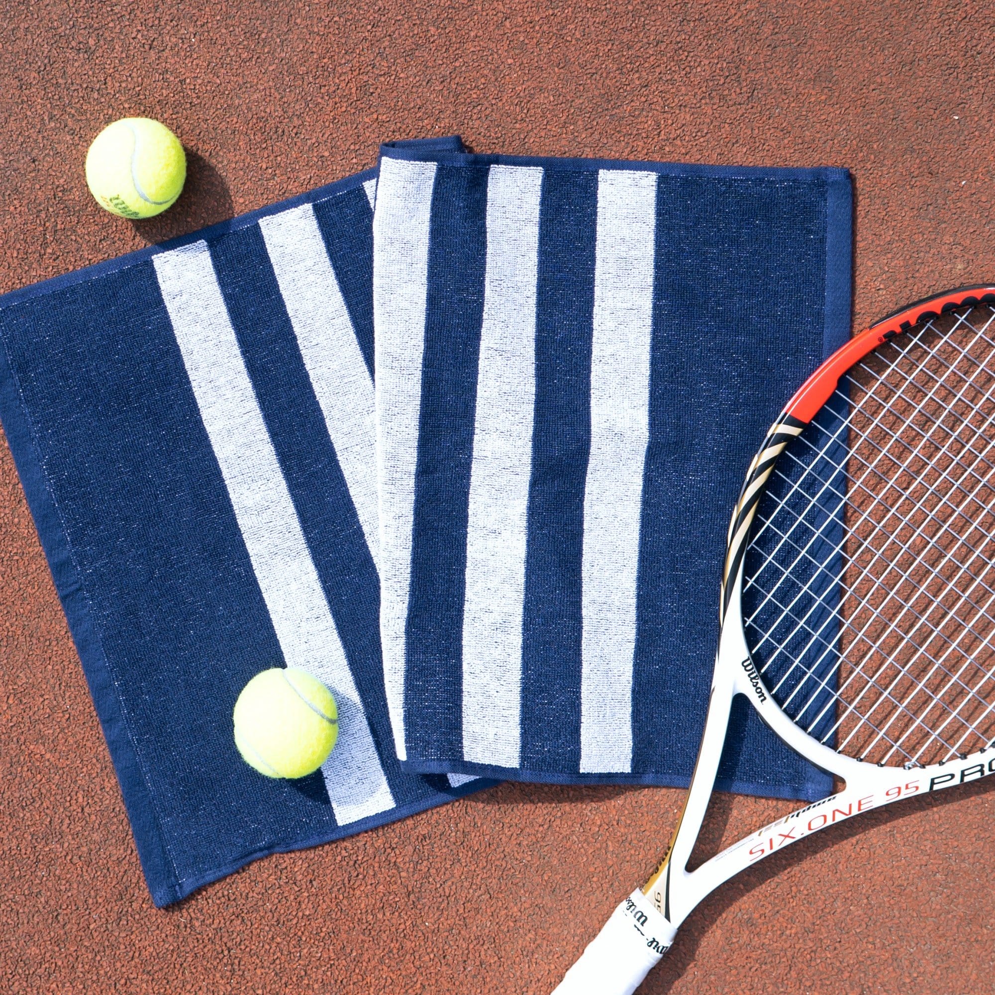 Striped Workout Towel in Blue-Luzia