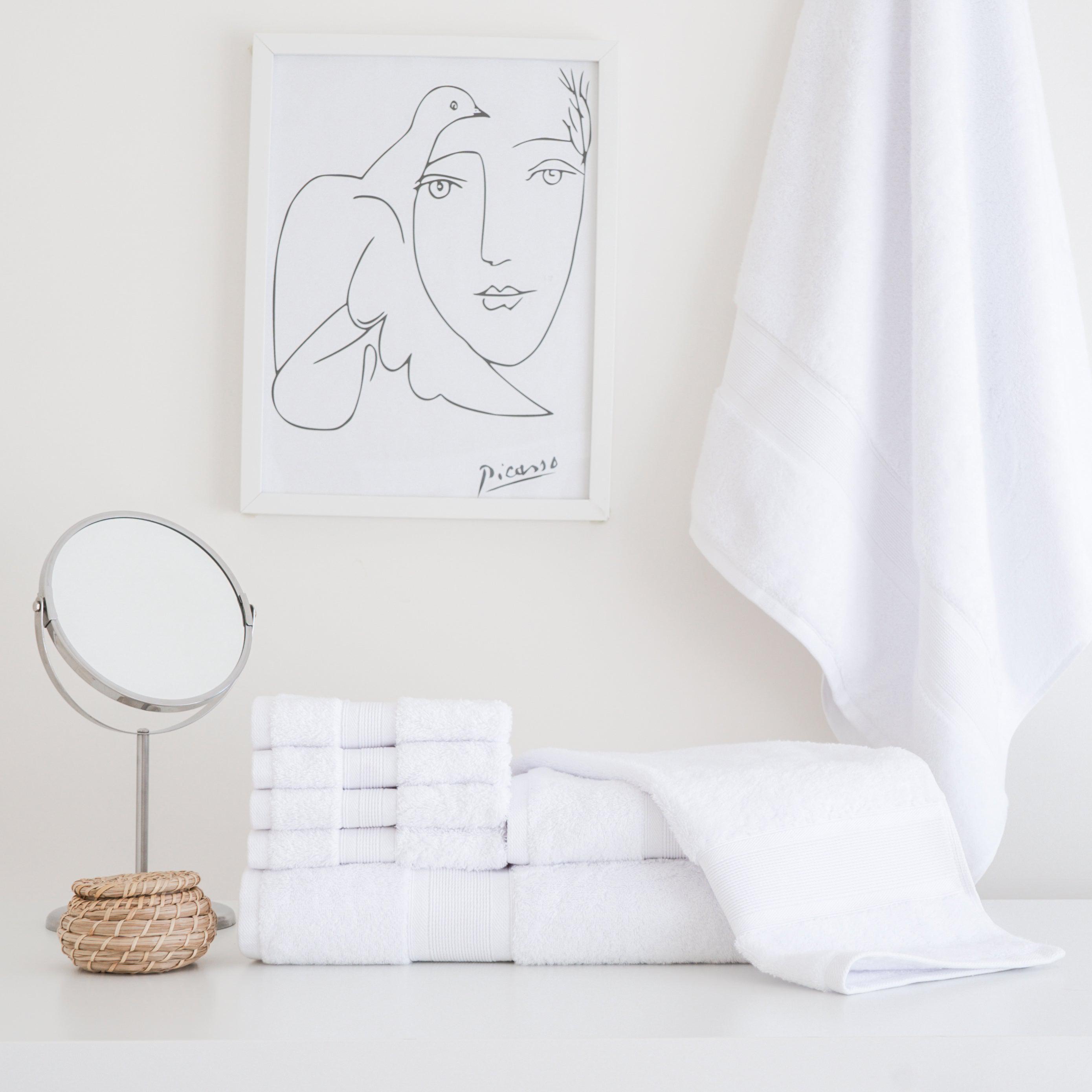 Premium Turkish Cotton White Towels-Luzia