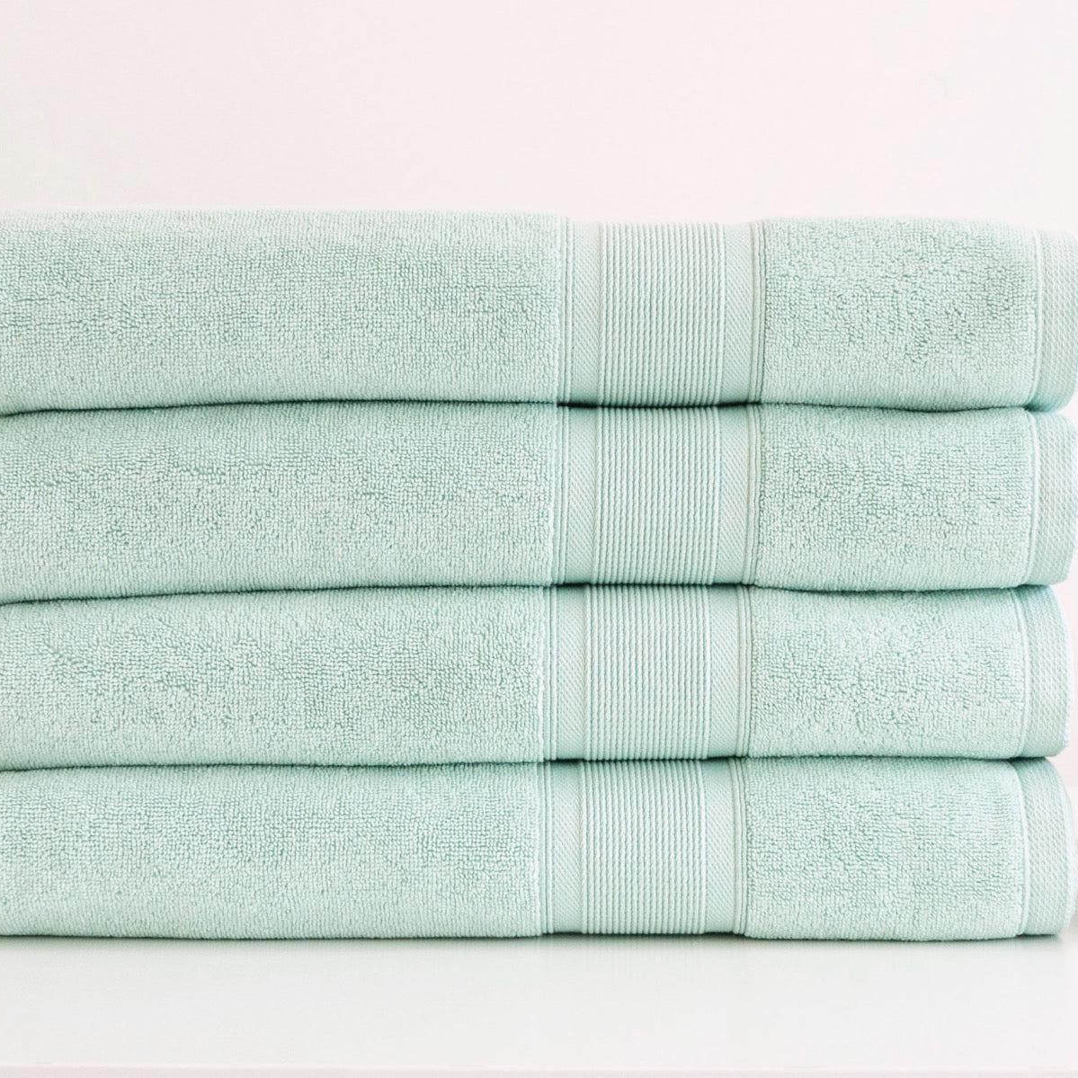 Premium Turkish Cotton Glacier Green Towels-Luzia