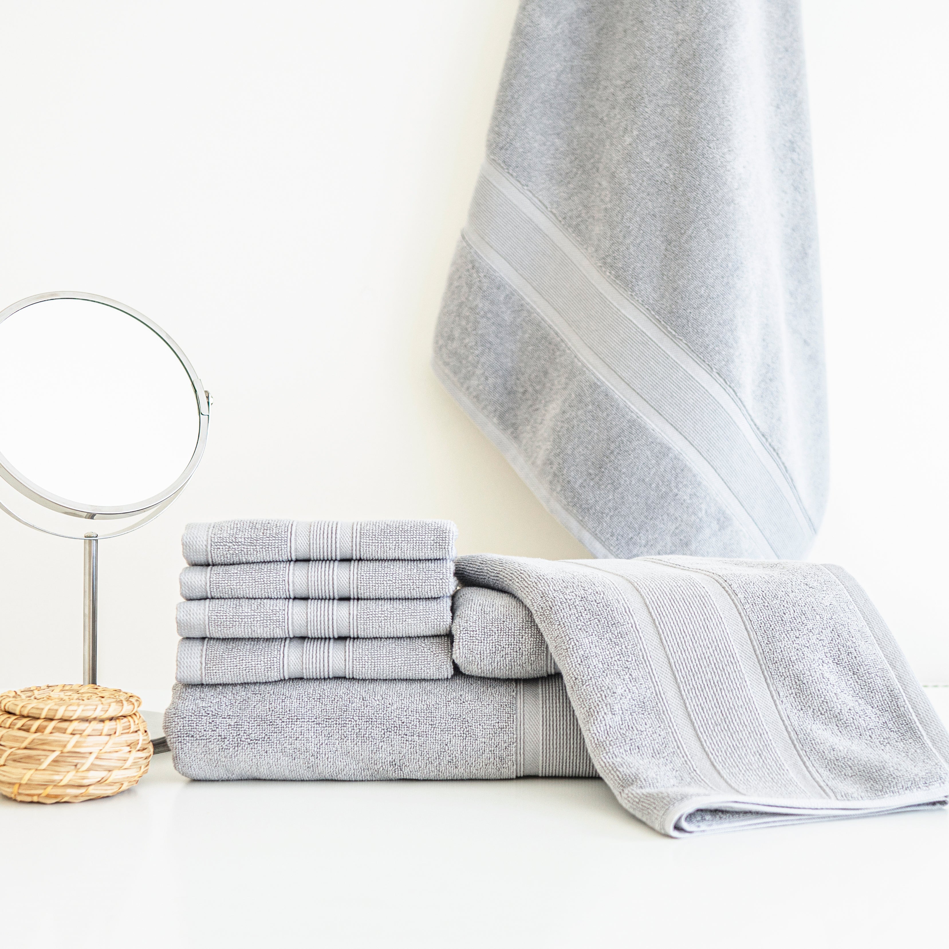 Premium Turkish Cotton Light Grey Towels-Luzia