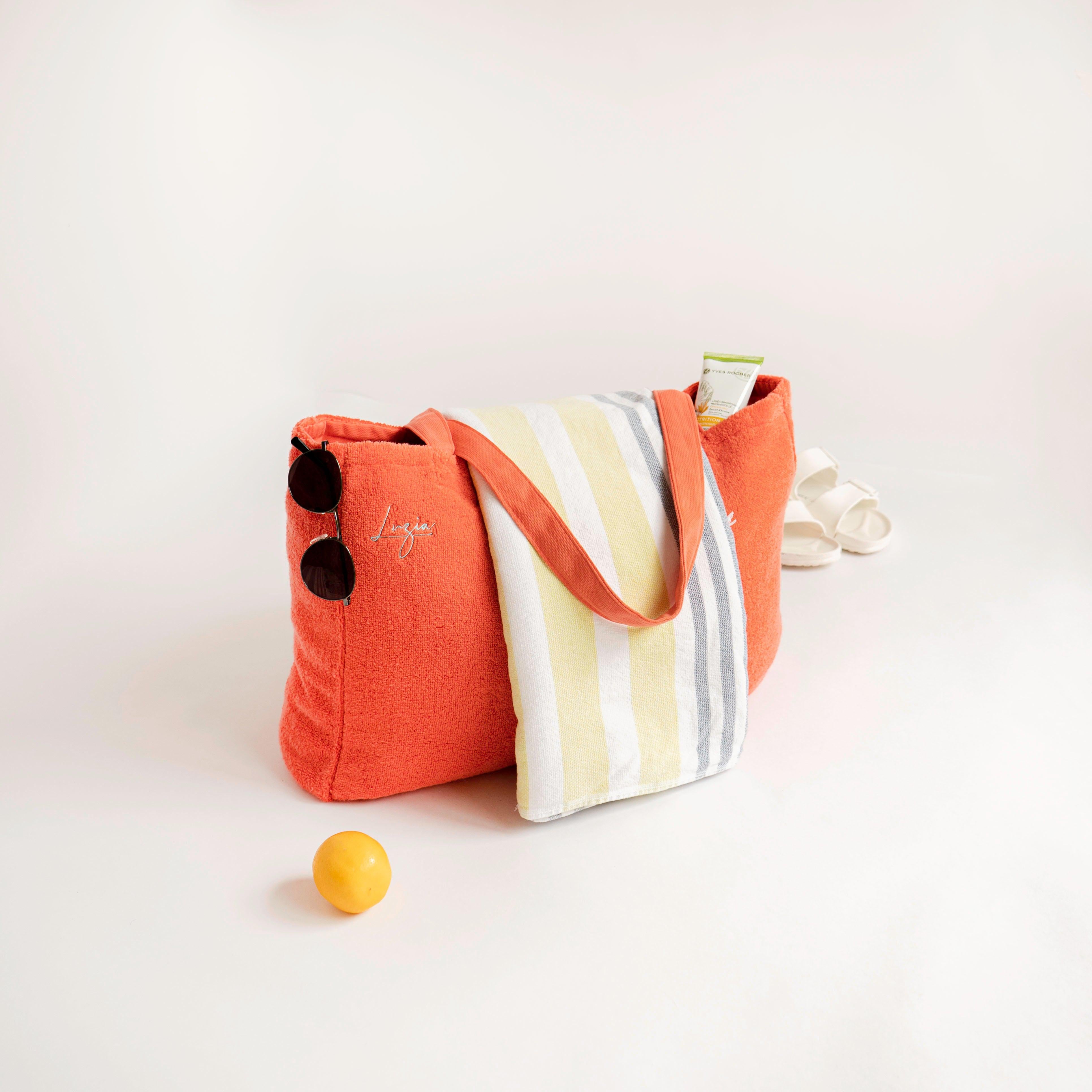 Beach and Pool Tote Bag - Living Coral-Luzia