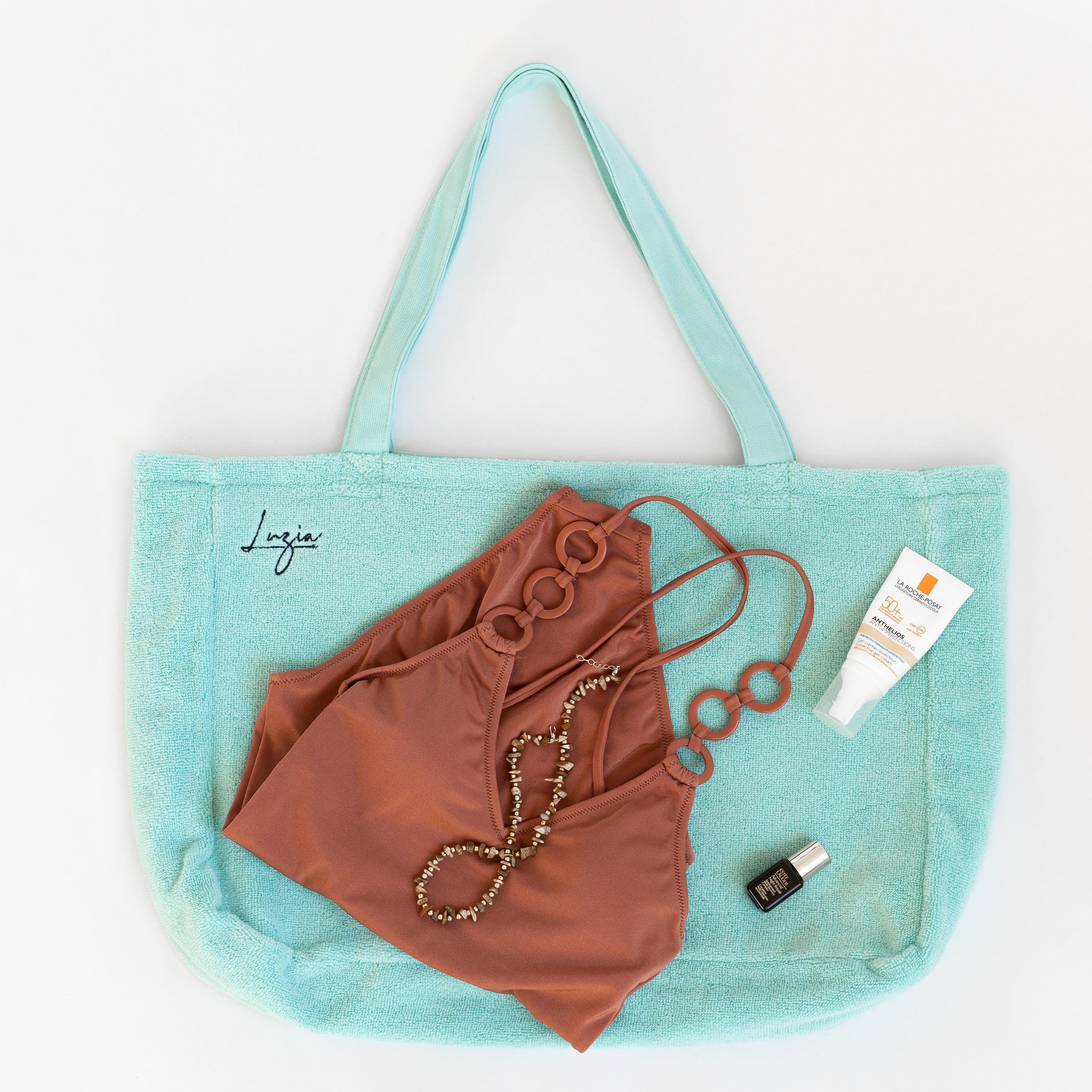 Beach and Pool Tote Bag - Island Paradise (Turquoise)-Luzia