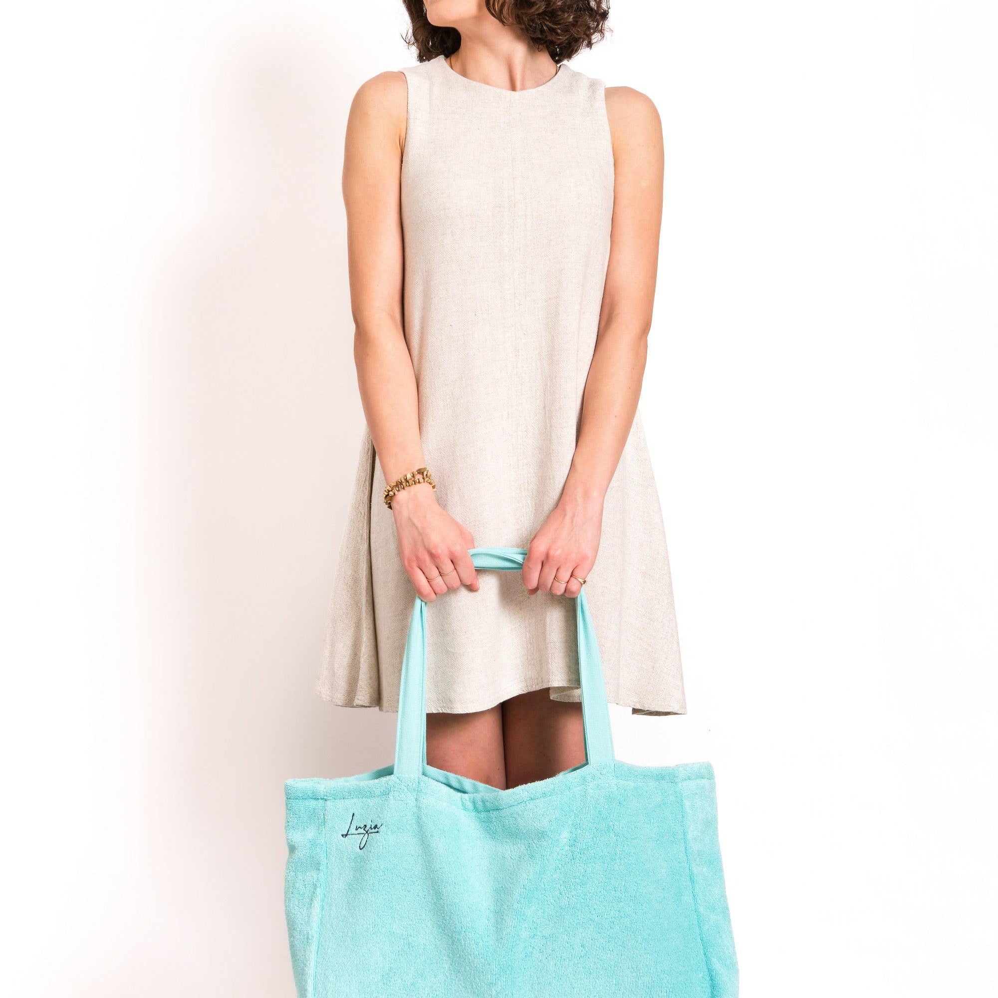 Beach and Pool Tote Bag - Island Paradise (Turquoise)-Luzia