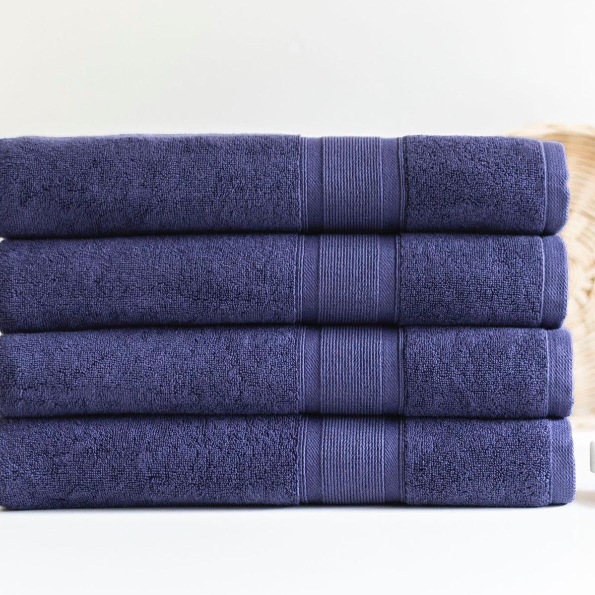 Premium Turkish Cotton Navy Blue Towels-Luzia