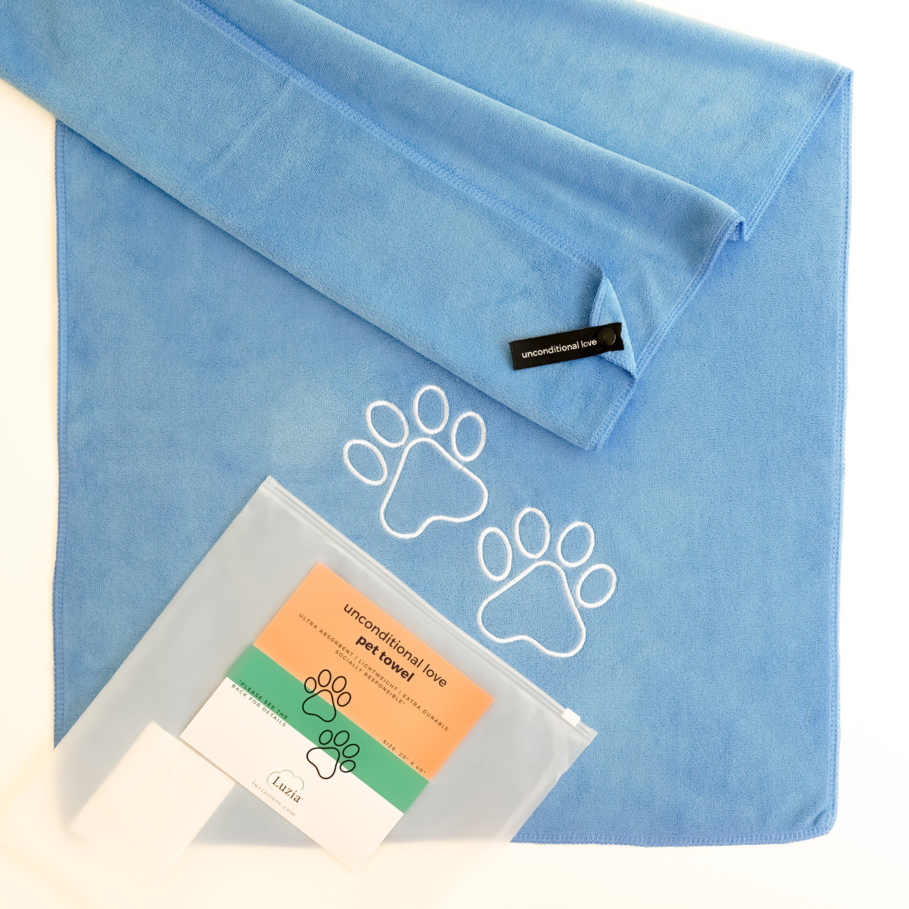 Unconditional Love | Premium Pet Towel (Blue)-Luzia