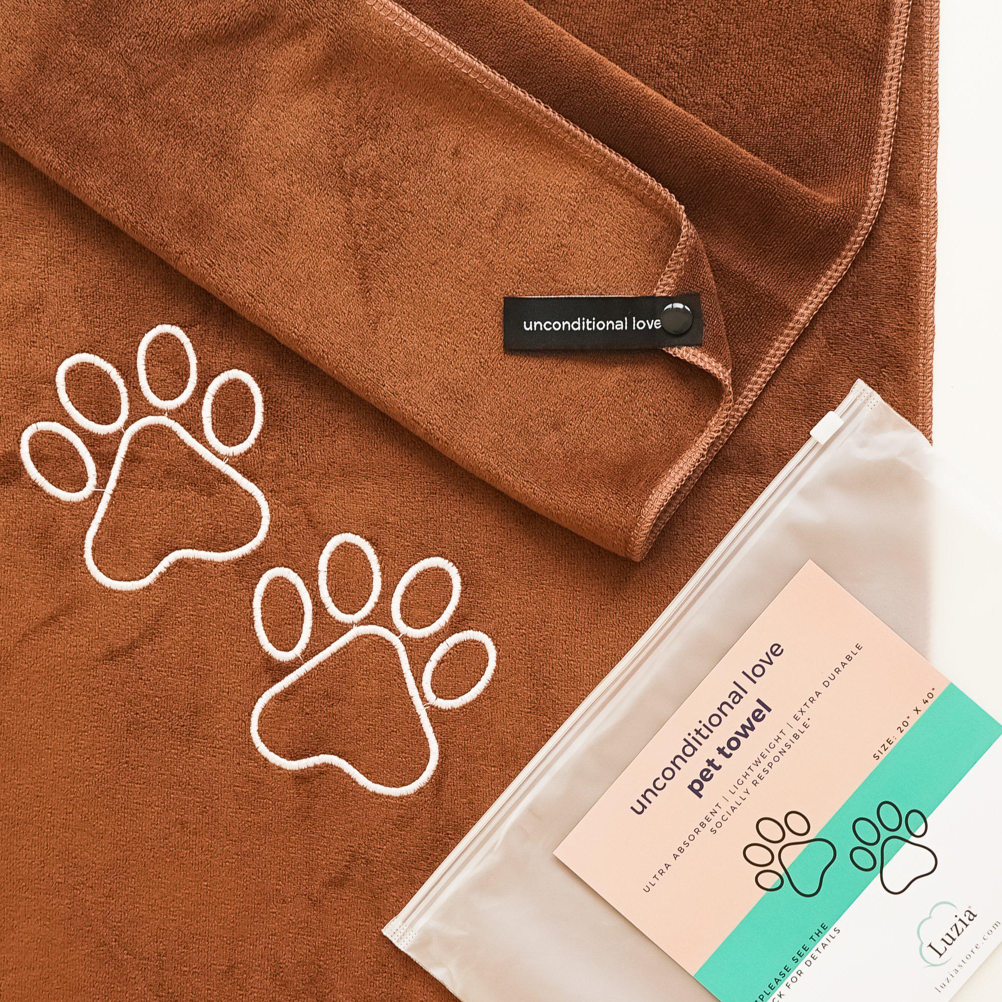 Unconditional Love | Premium Pet Towel (Brown)-Luzia