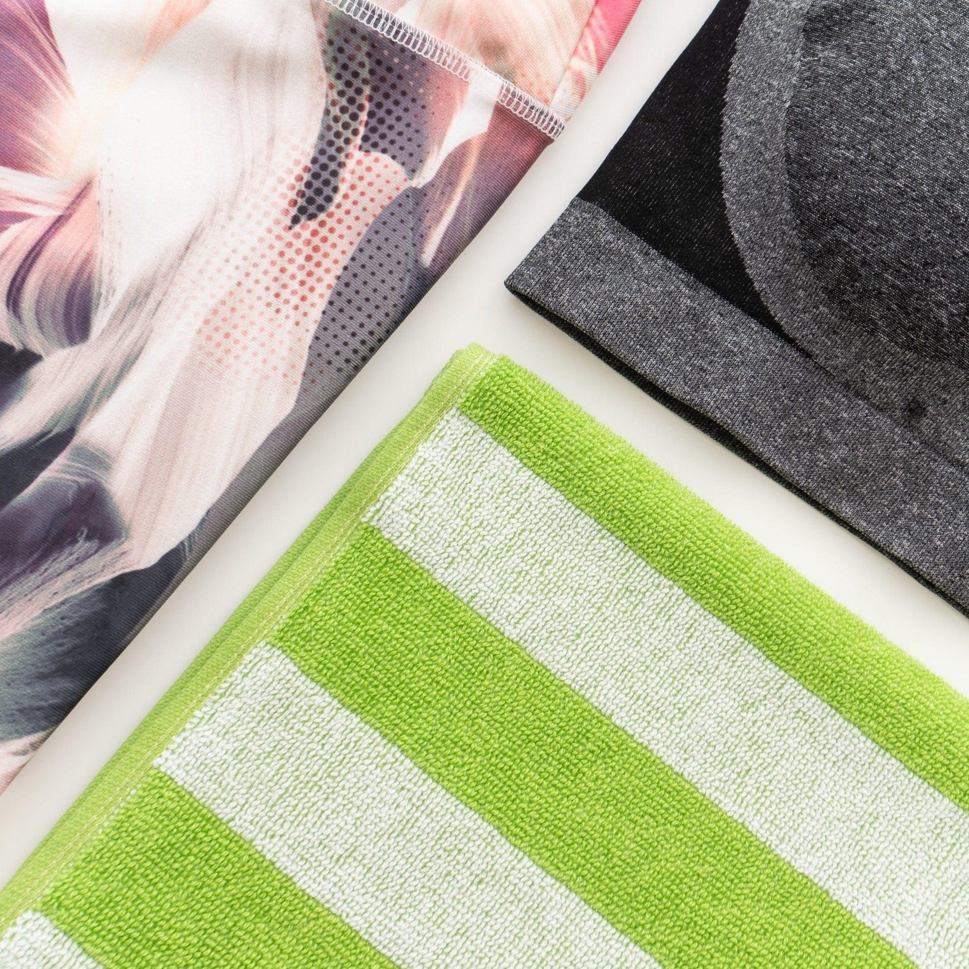 Striped Workout Towel in Green-Luzia