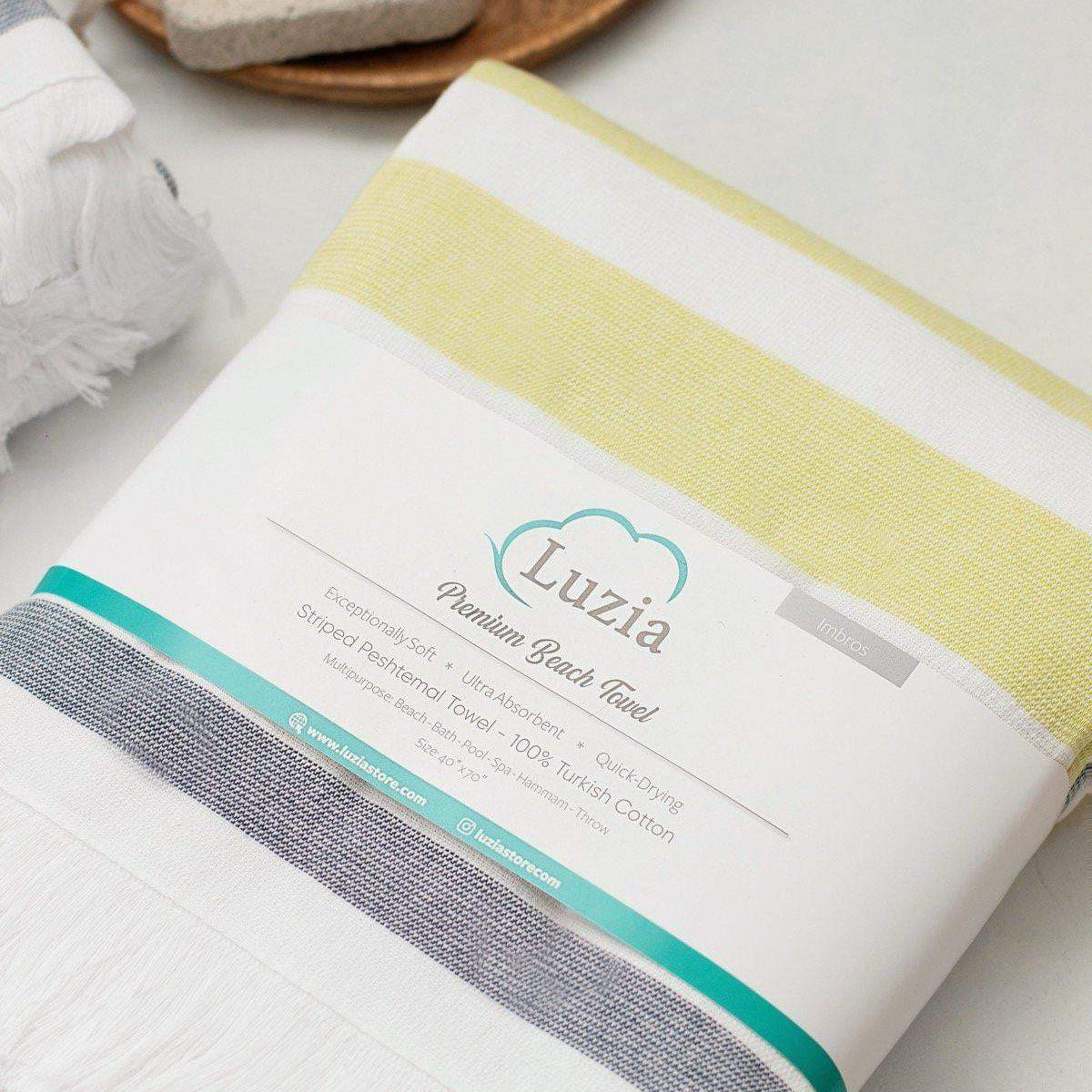 Luzia Peshtemal Beach and Pool Towel in Yellow and Grey