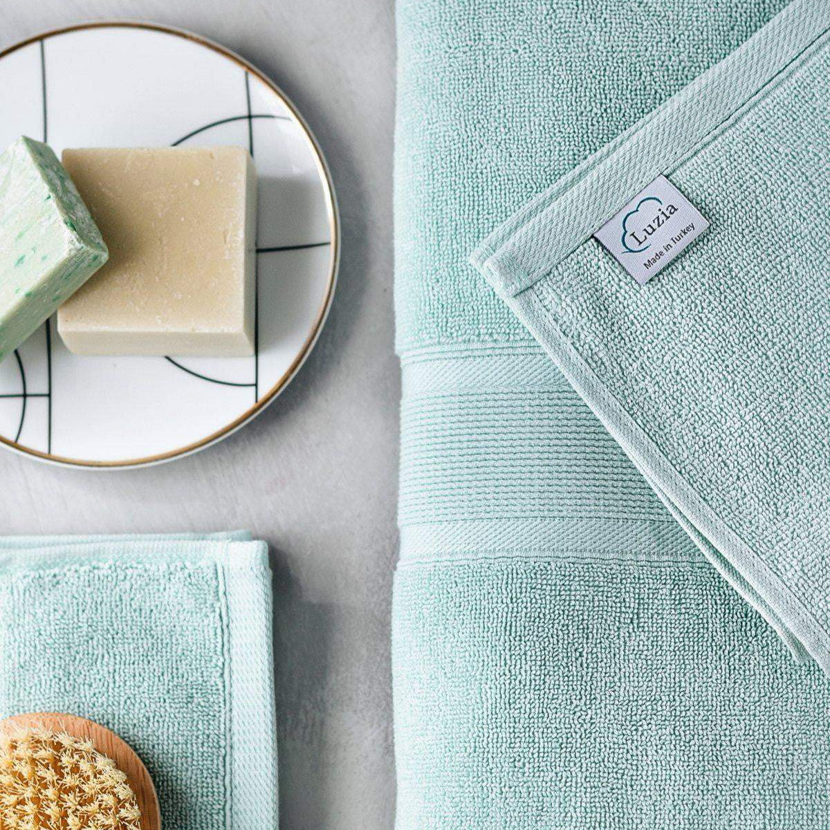 Luzia-Premium Turkish Cotton Glacier Green Towels