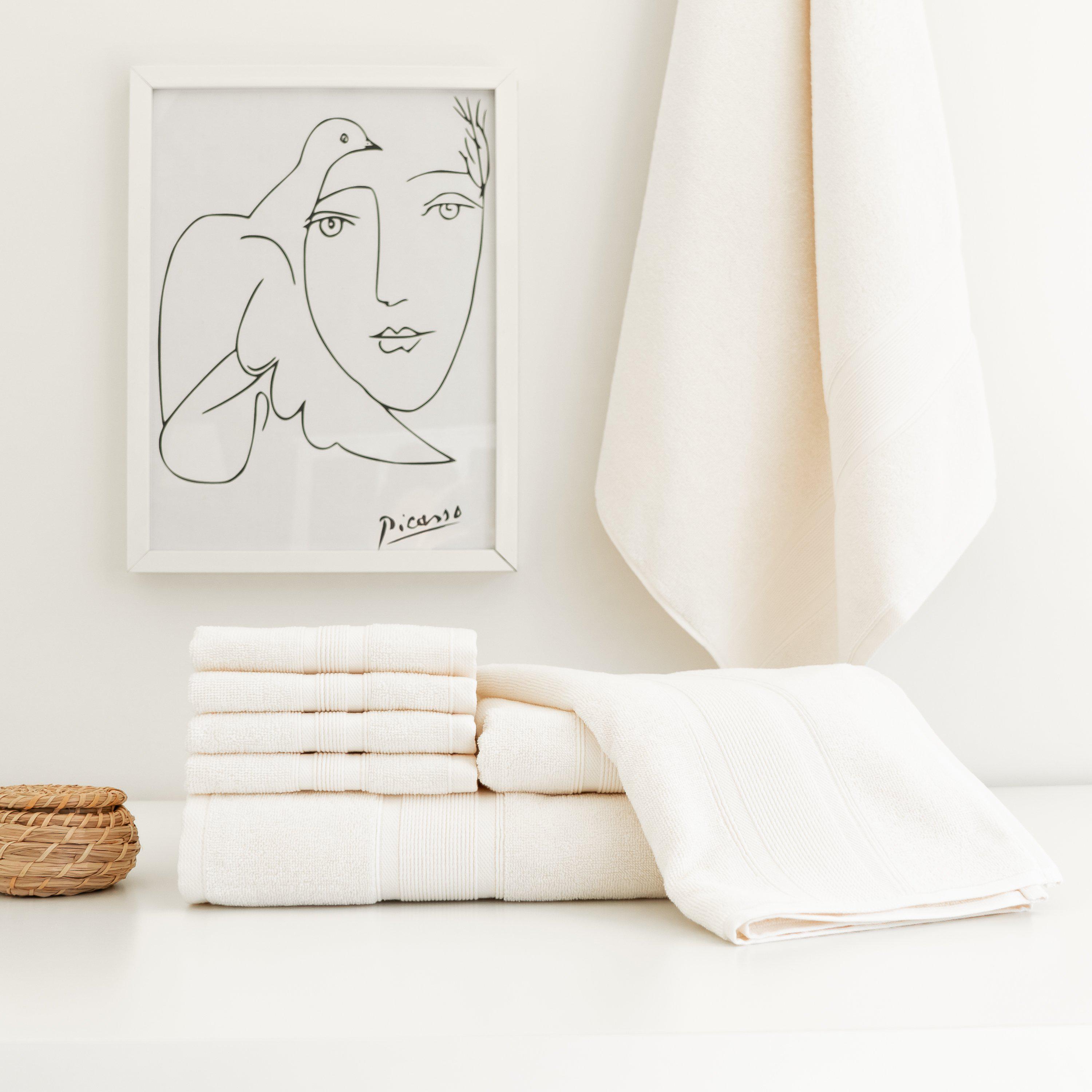 Premium Turkish Cotton Ivory Towels-8 Piece Towel Set-Luzia