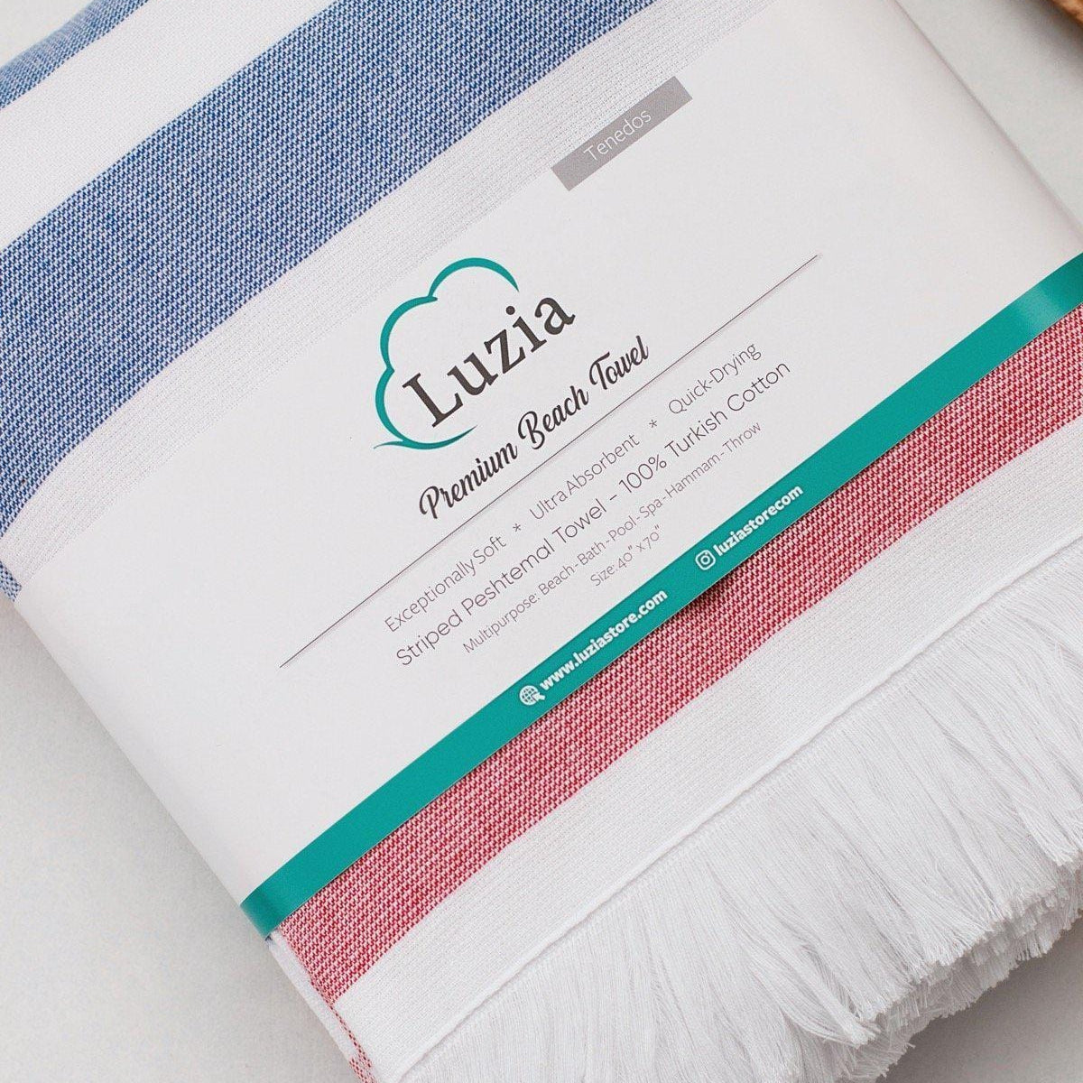 Luzia Peshtemal Beach and Pool Towel in Blue and Red