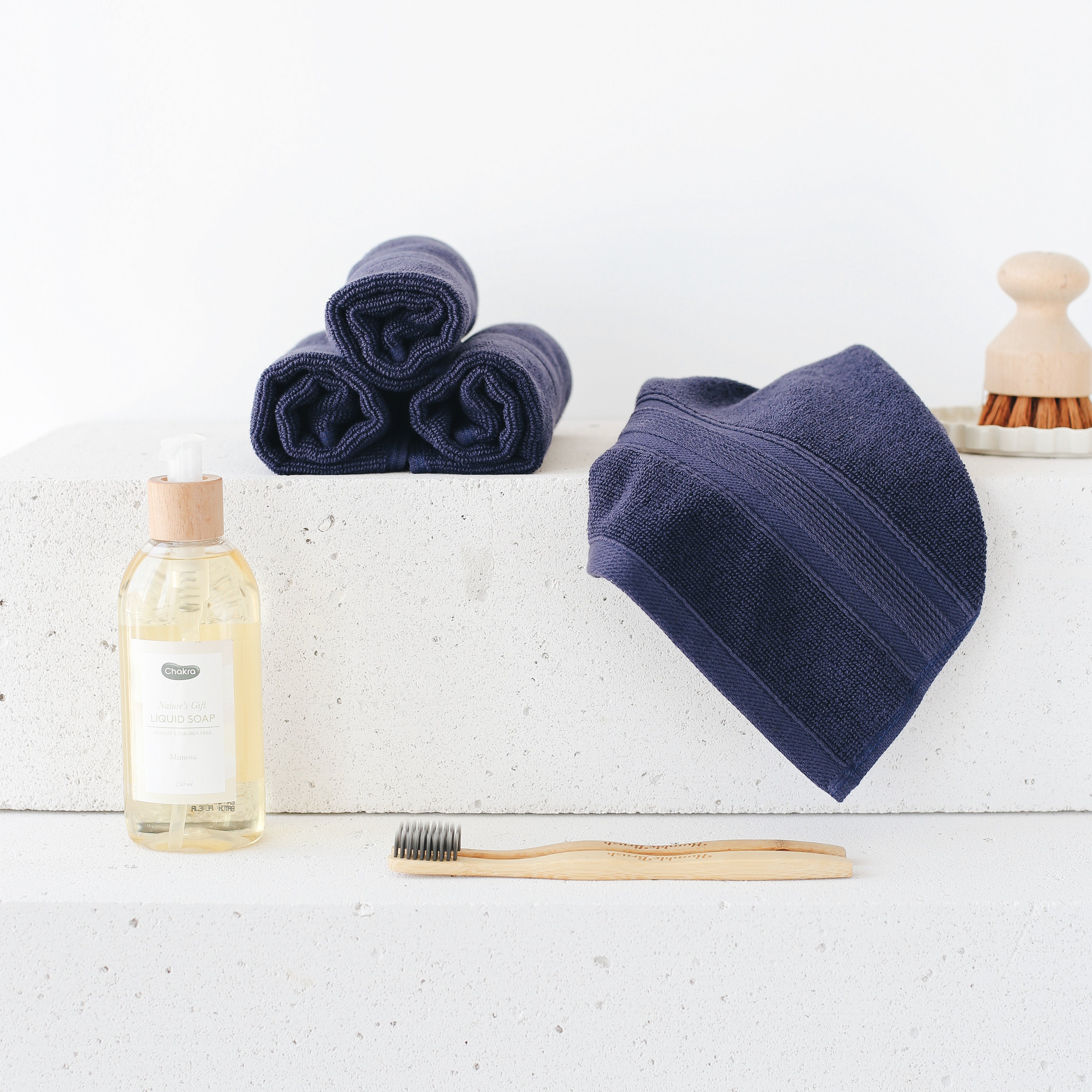 Premium Turkish Cotton Navy Blue Towels