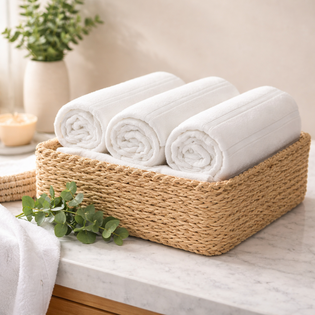Luzia Bamboo 8-Piece Towel Set – Pure Cloud – Soft Elements Series (500 GSM) | Silky Soft Breathable Comfort Everyday Luxury
