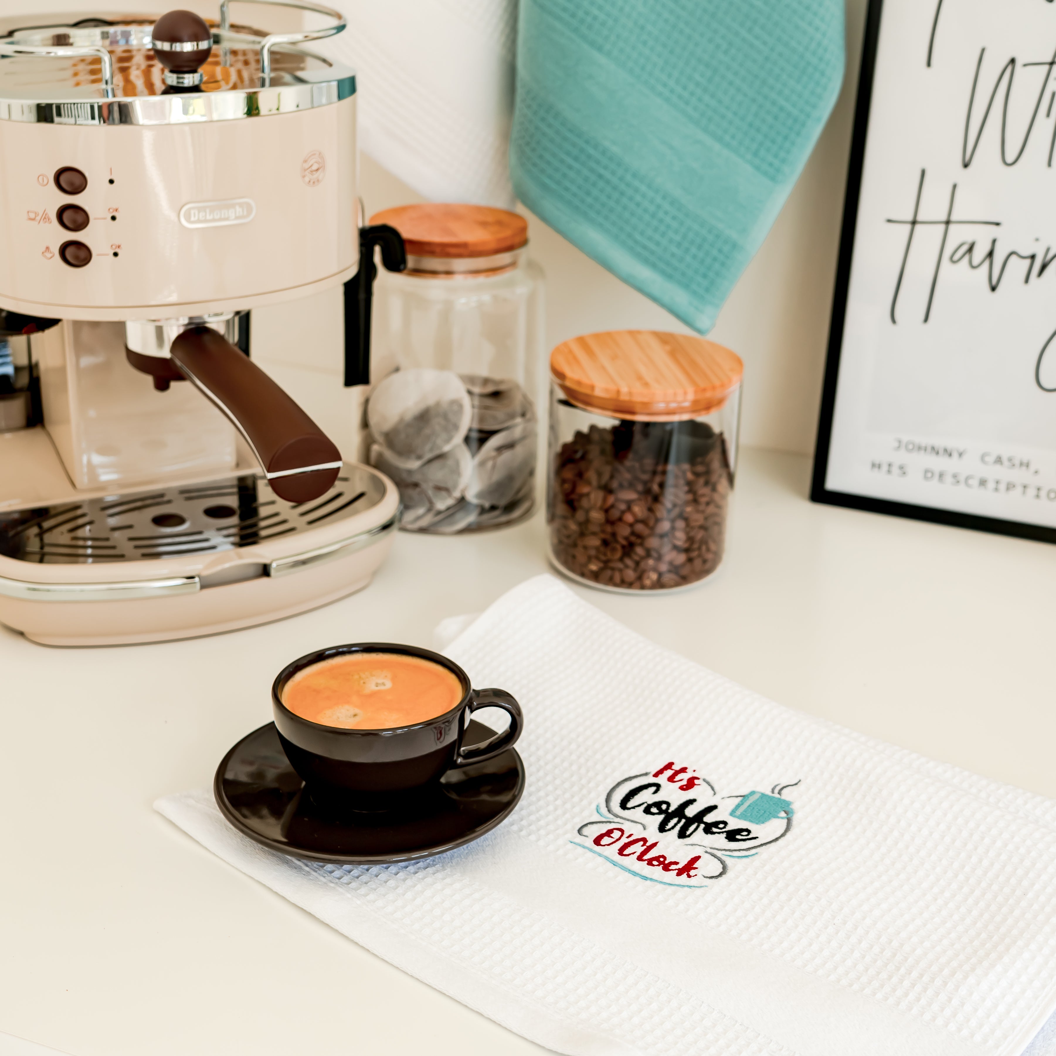 Coffee & Wine O'Clock Kitchen Towels, Set of 3