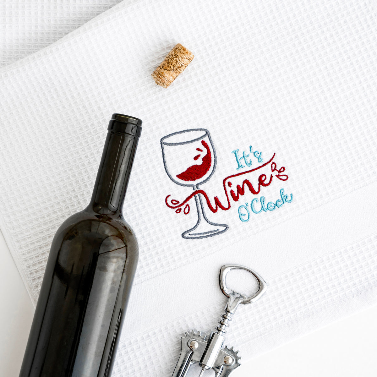 Coffee & Wine O'Clock Kitchen Towels, Set of 3