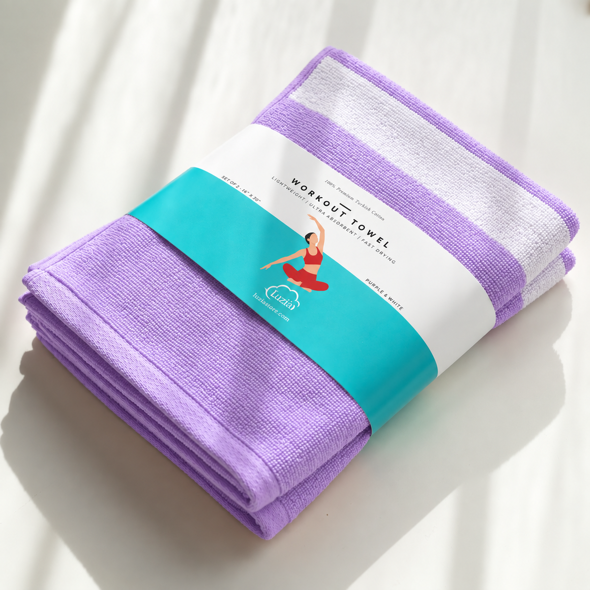 Lavender Striped Workout Towel