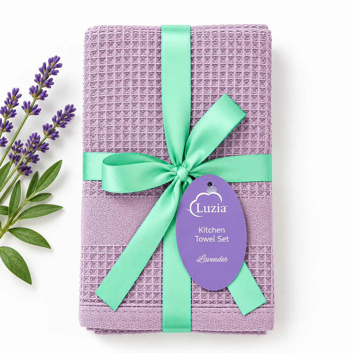 Premium Lavender Kitchen Towels, Set of 3