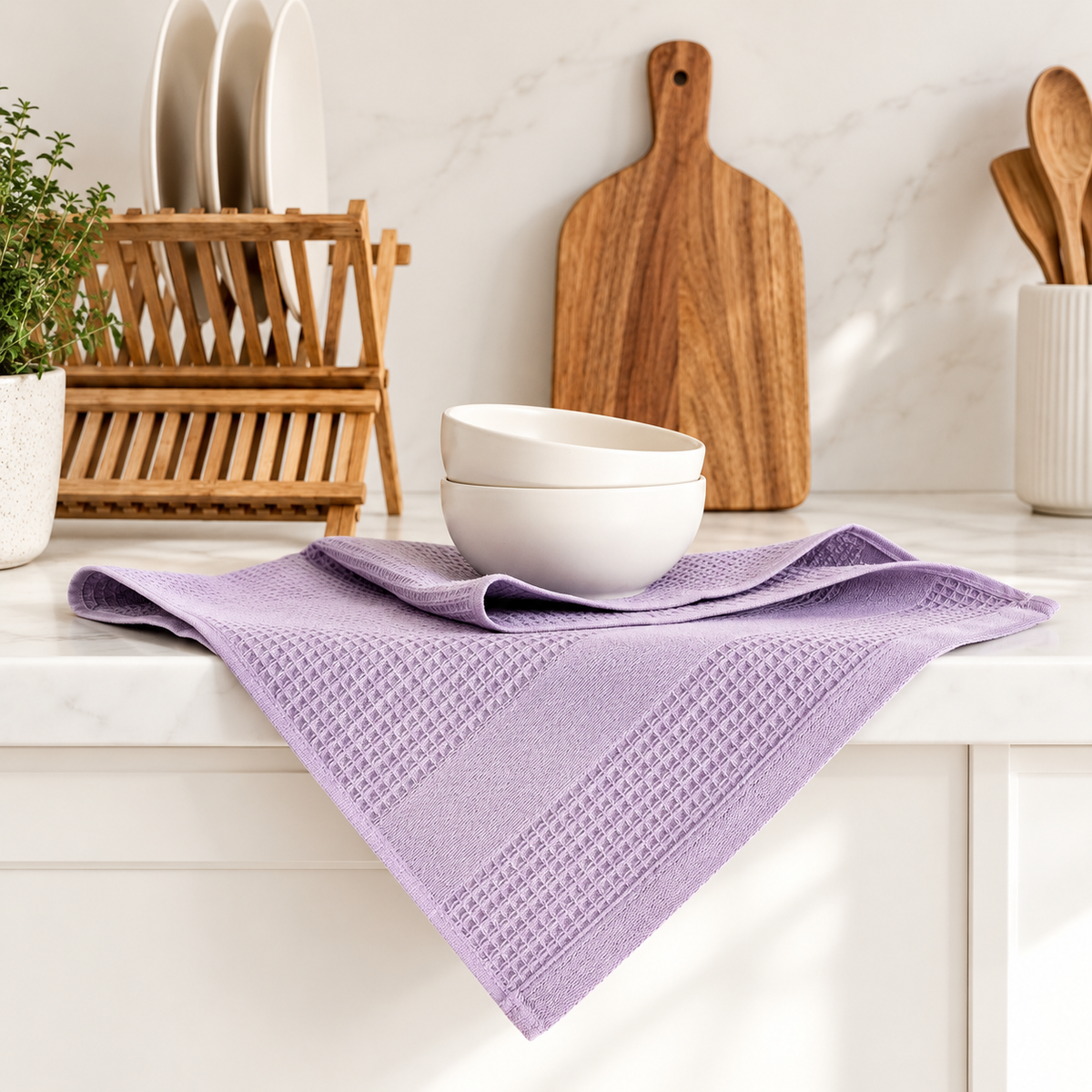 Premium Lavender Kitchen Towels, Set of 3