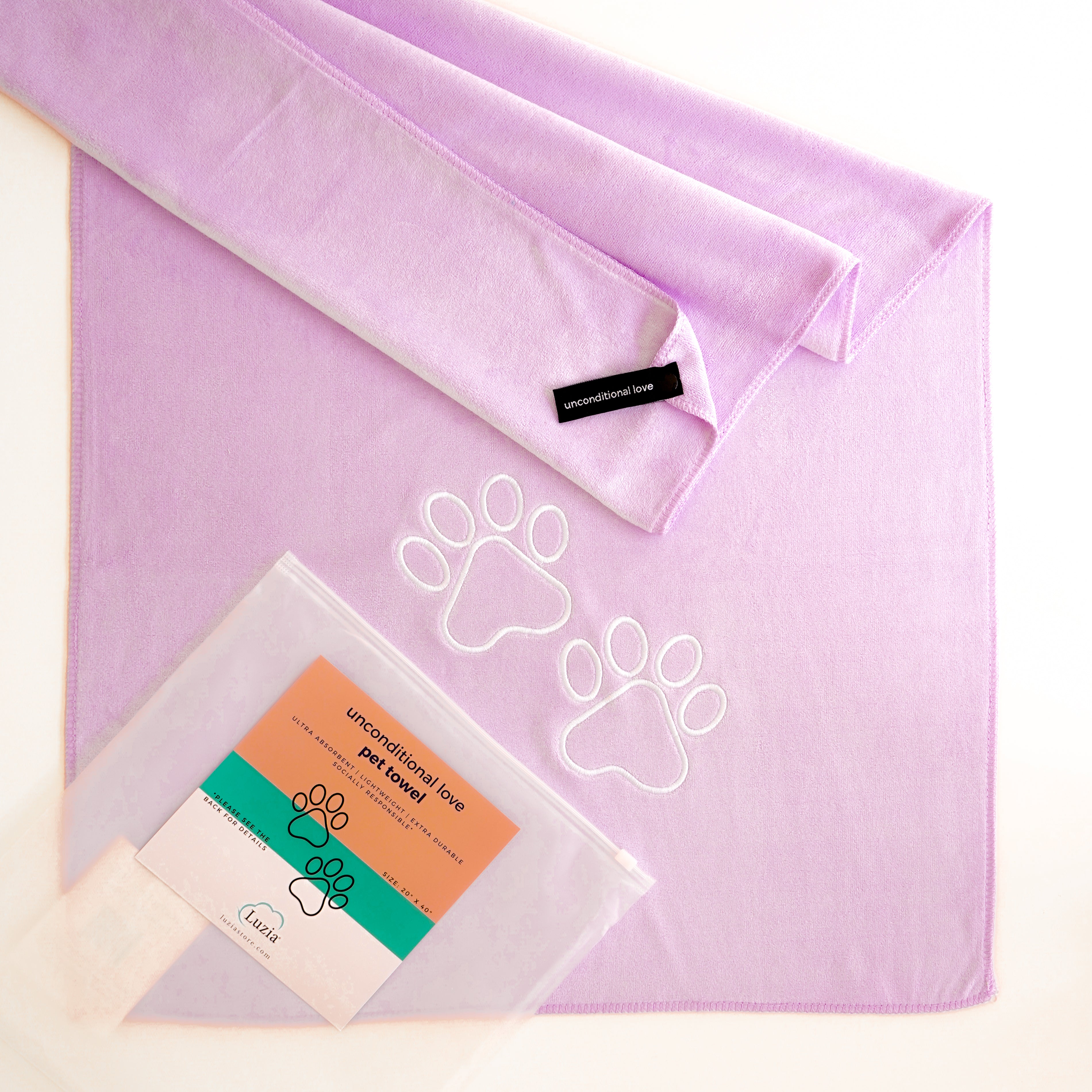 Unconditional Love | Premium Pet Towel (Lilac)