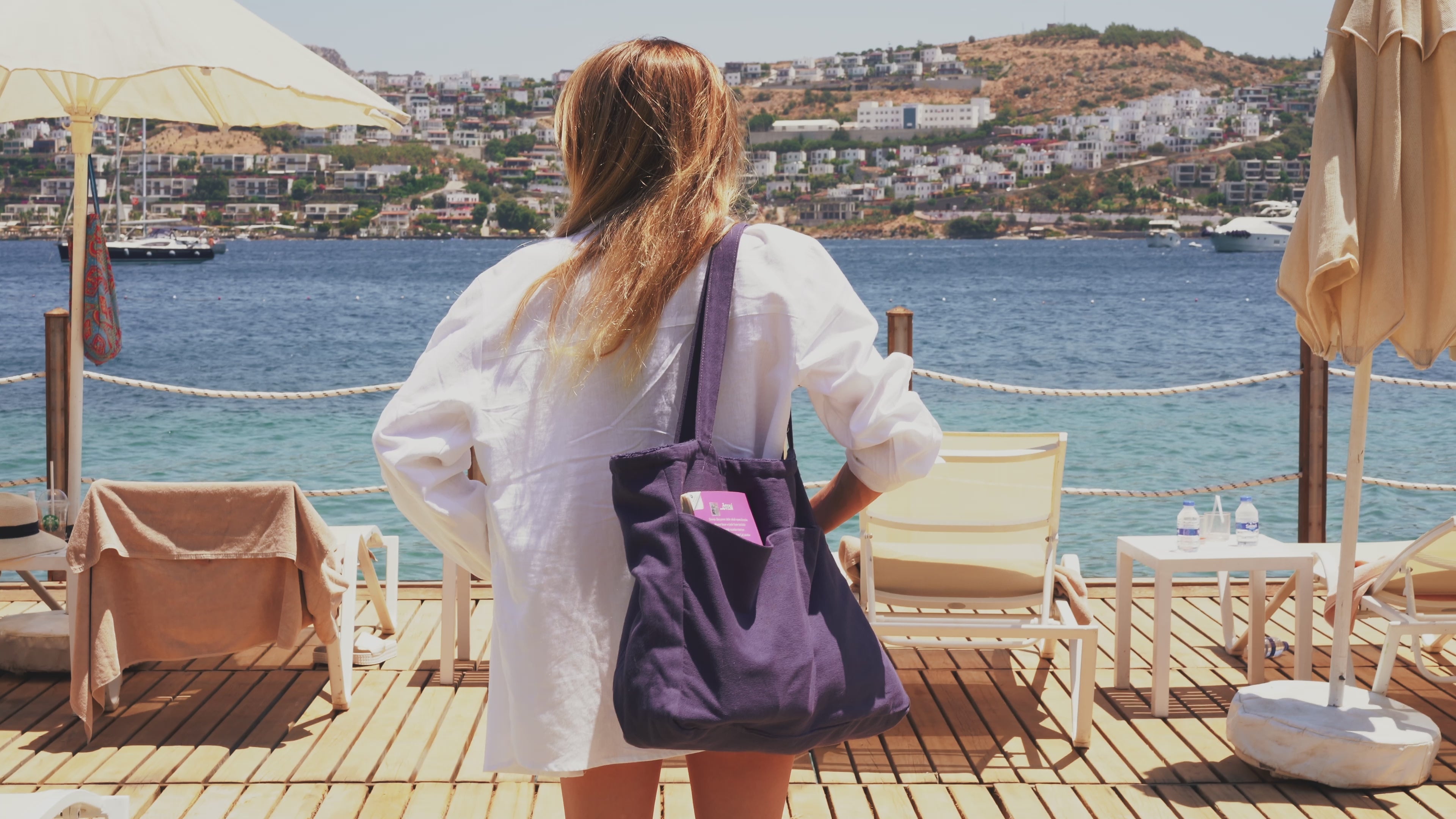 Beach, Pool and Yoga Tote Bag - Navy Blue