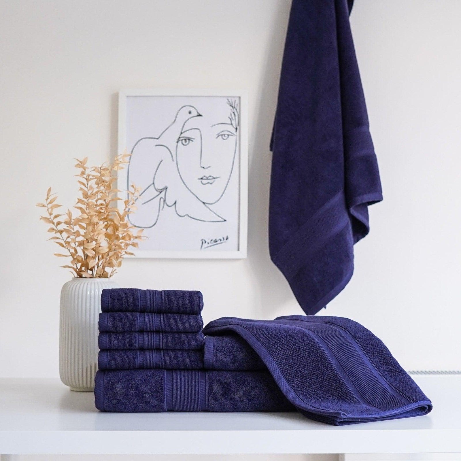 Premium Turkish Cotton Navy Blue Towels