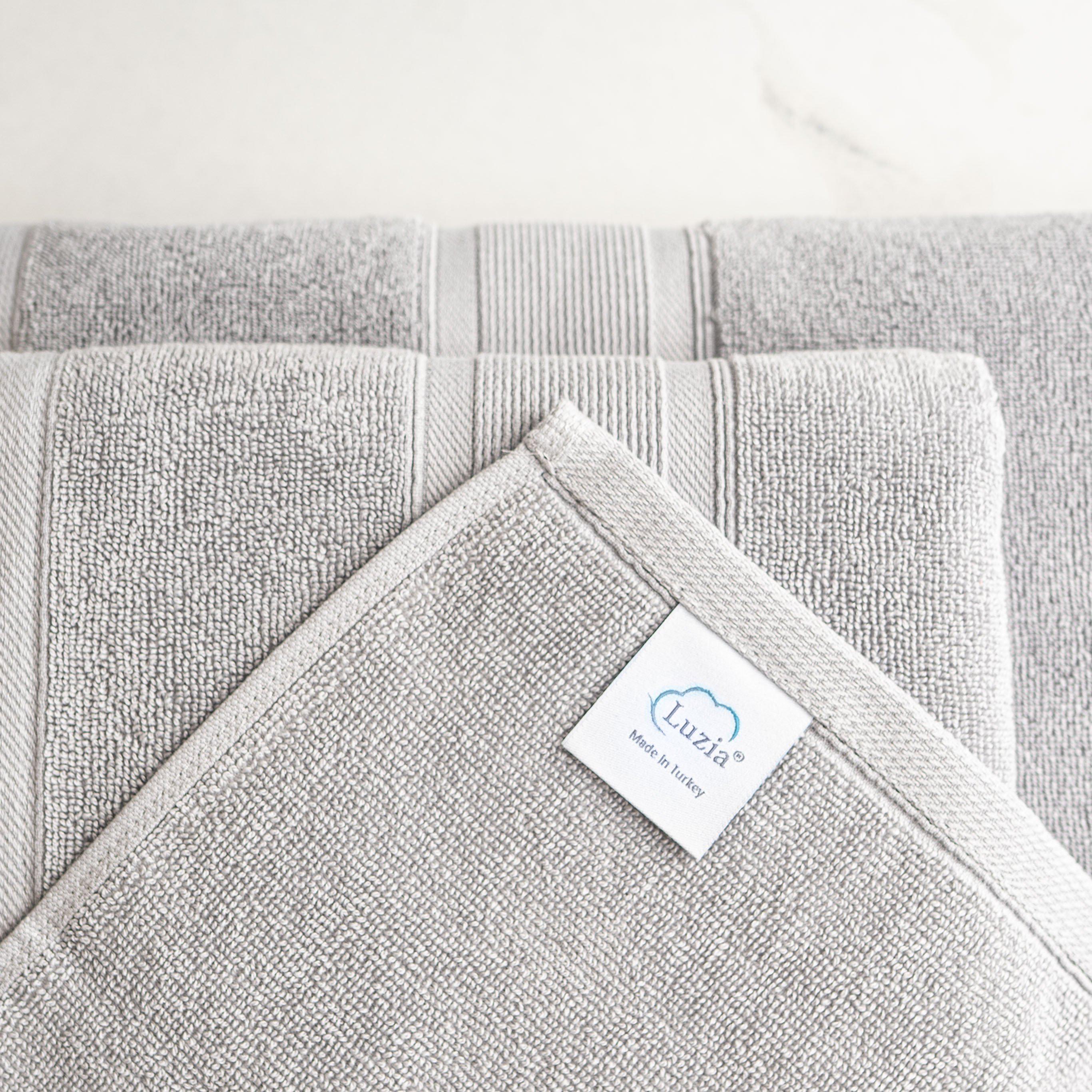 Luzia Light Grey Bath Towels Made in Turkey