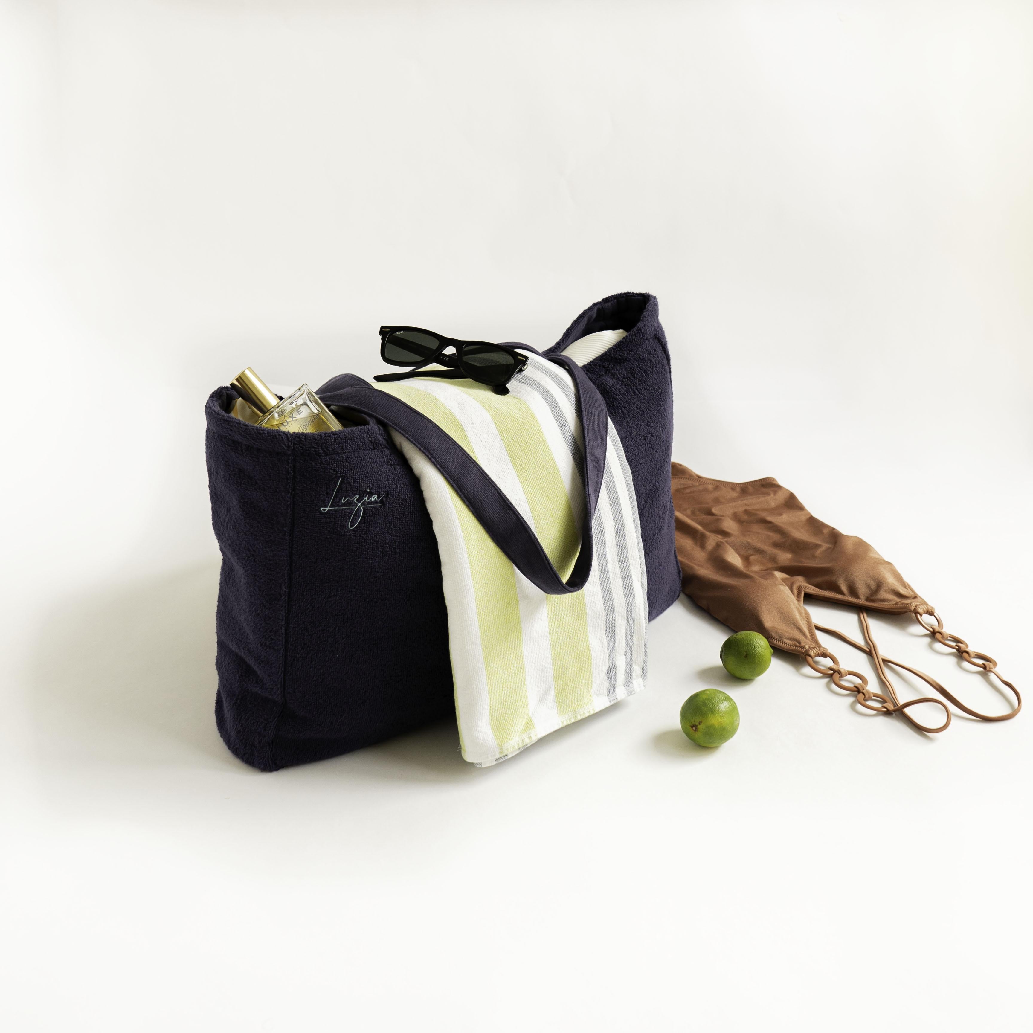 Beach and Pool Tote Bag - Navy Blue-Luzia