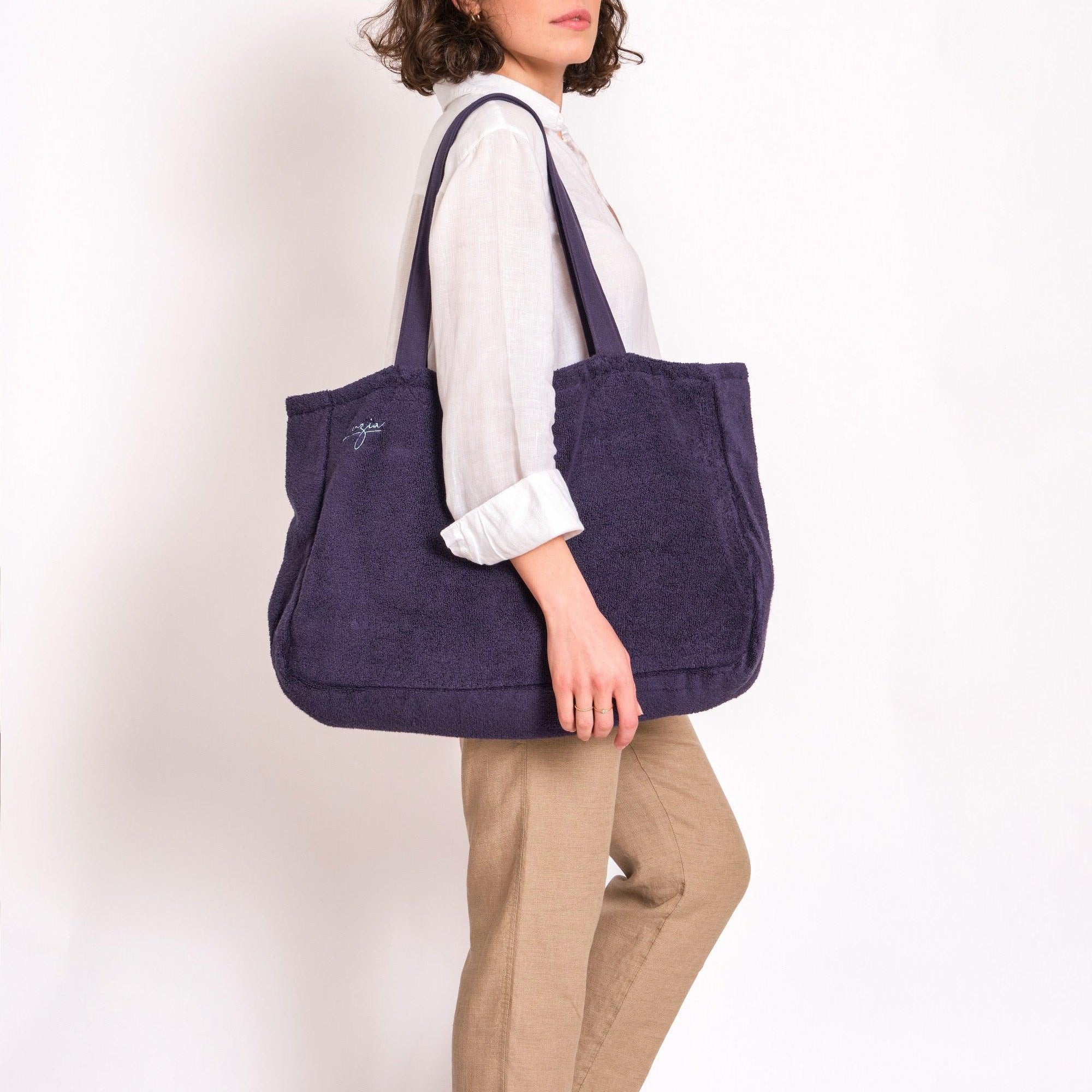 Beach and Pool Tote Bag - Navy Blue-Luzia