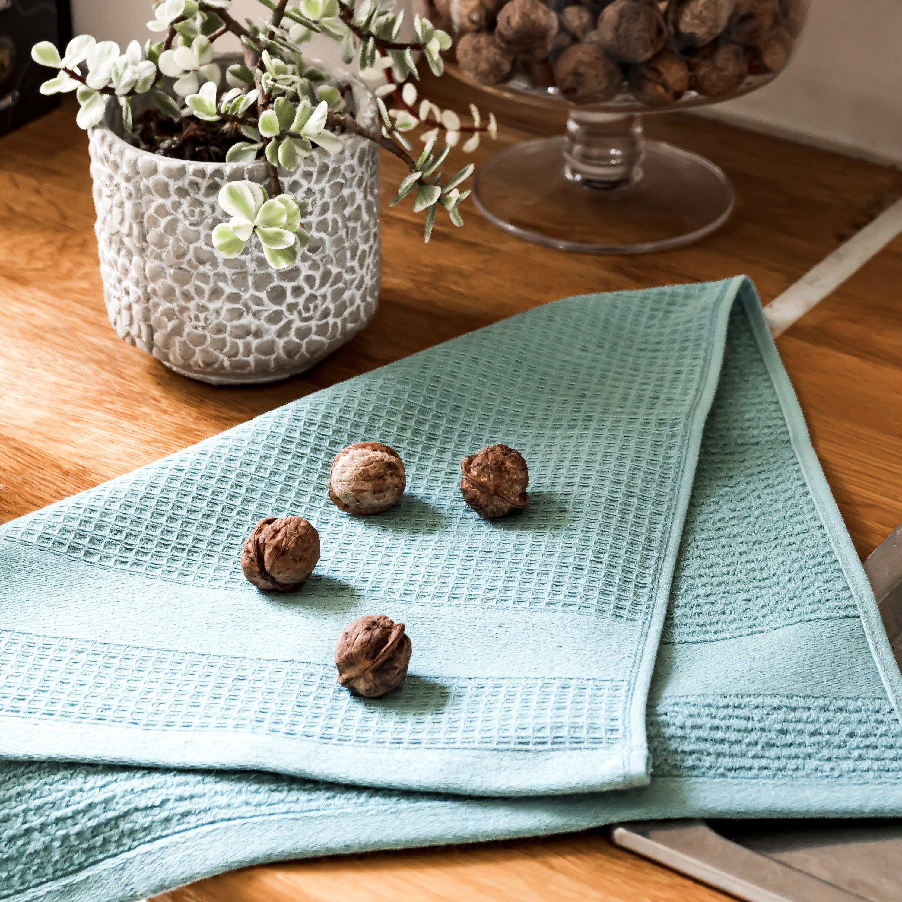 Premium Kitchen Towels in Cameo Blue, Set of 3-Luzia